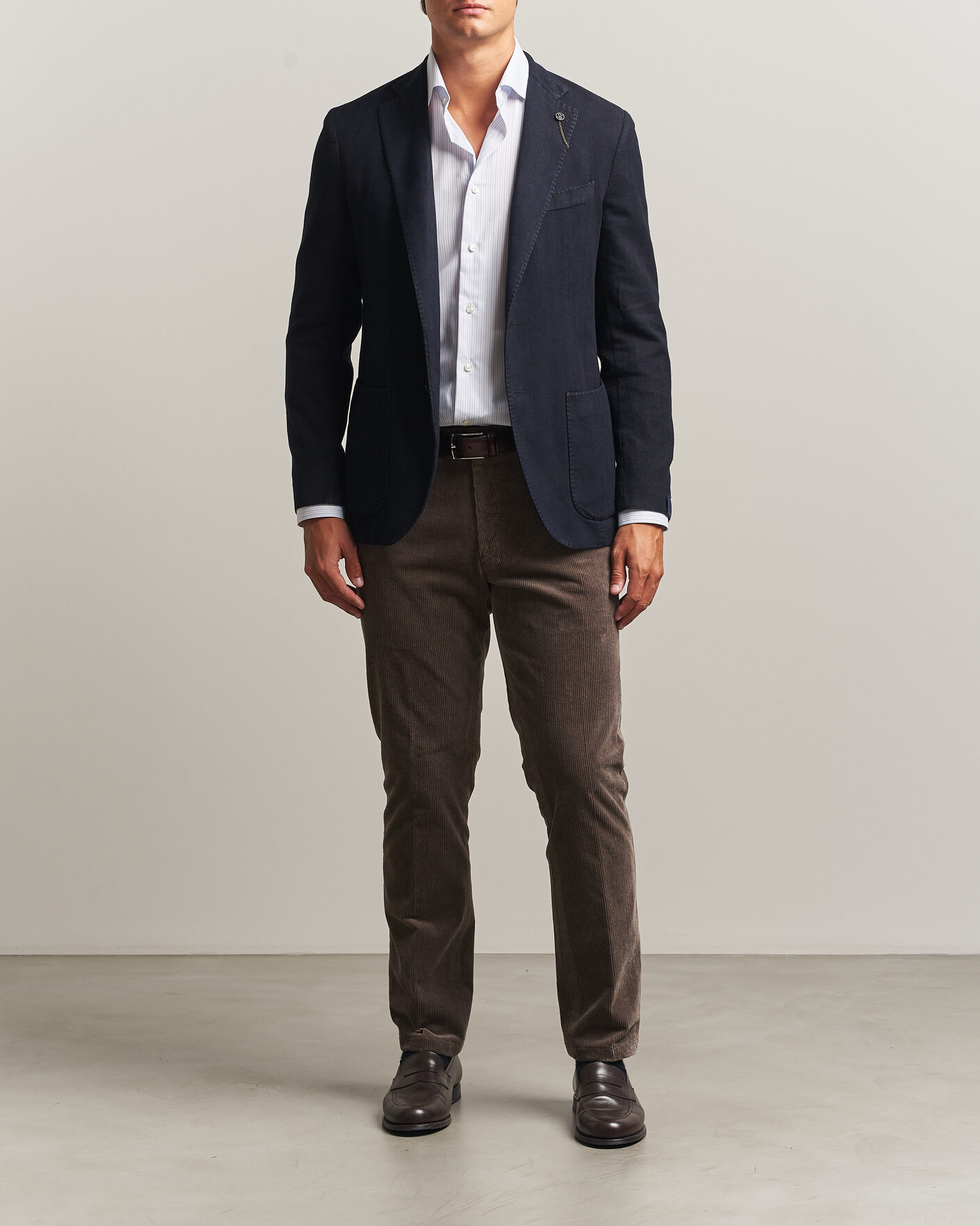 Heren | Broeken | Oscar Jacobson | Dandy Corduroy Trousers Taupe