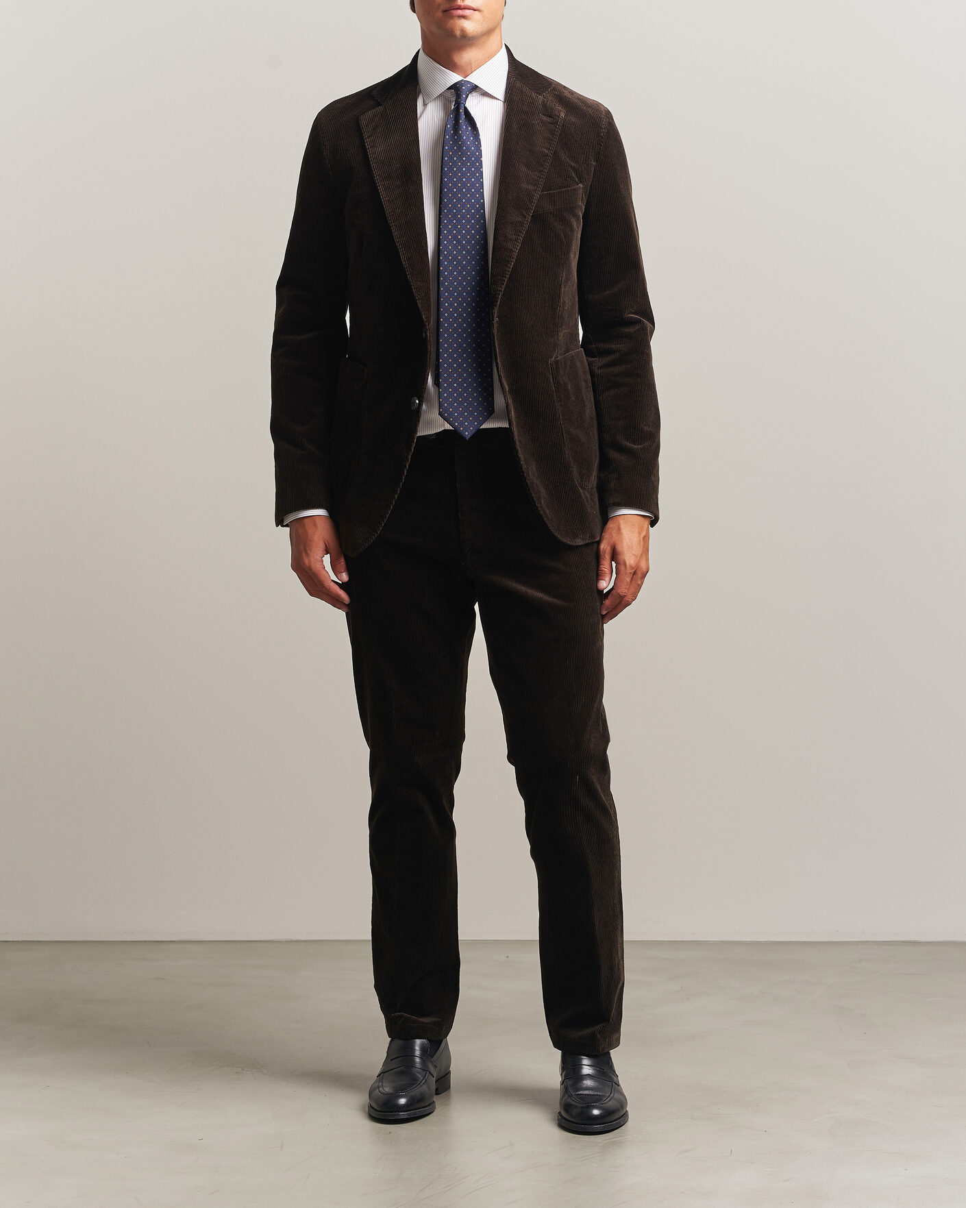 Heren | Broeken | Oscar Jacobson | Dandy Corduroy Trousers Dark Brown