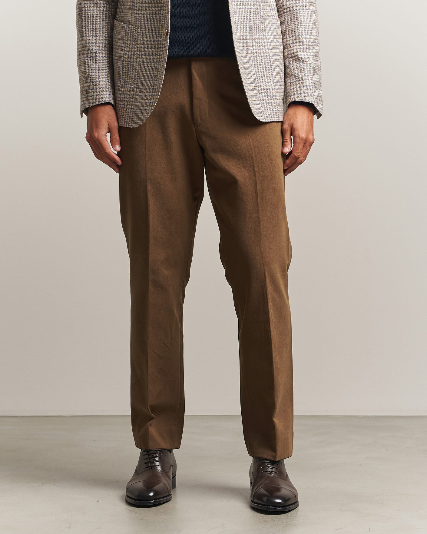 Heren | Broeken | Oscar Jacobson | Dandy Brushed Cotton Trousers Camel
