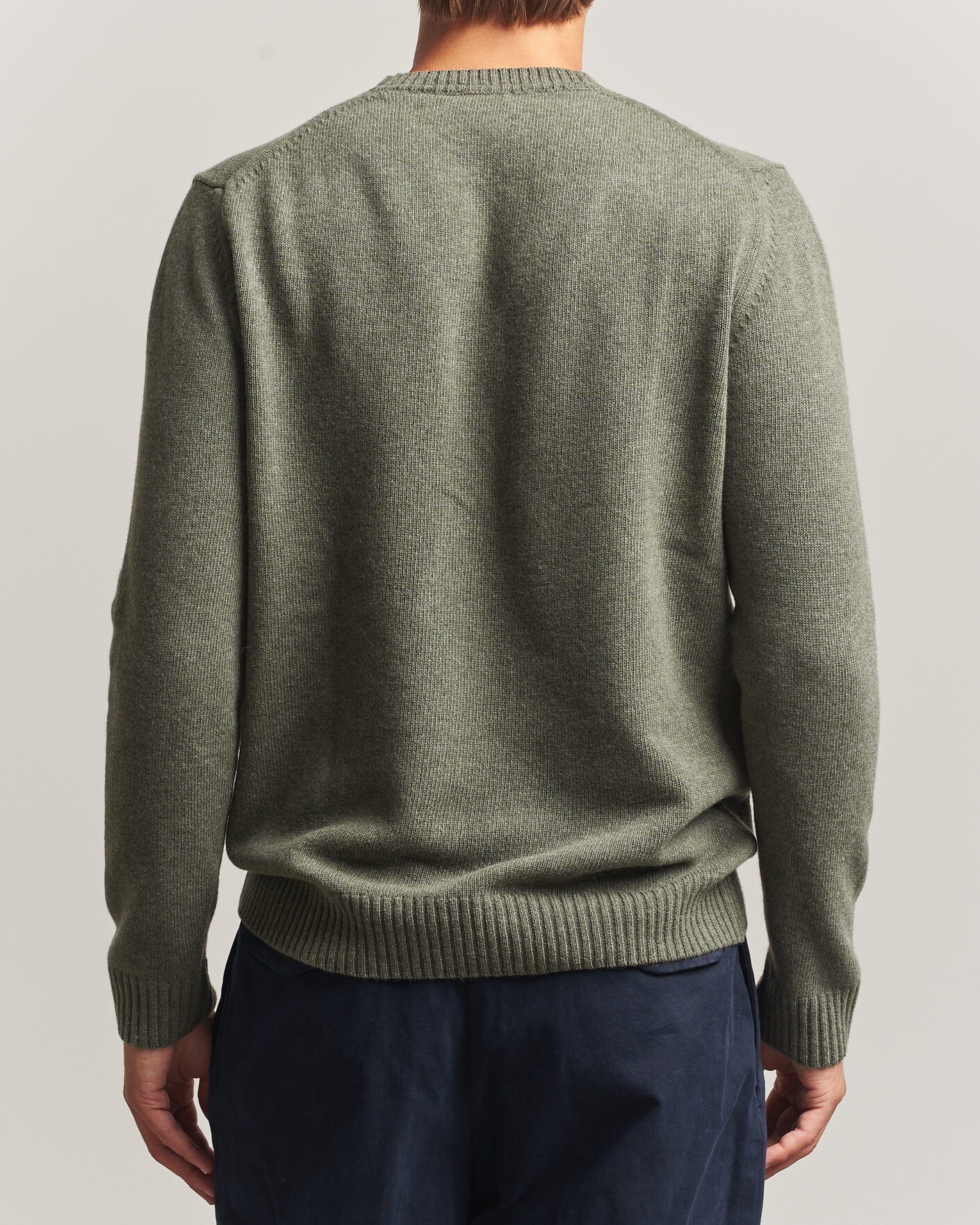 Heren | Truien | Stenströms | Brushed Merino Crew Neck Green