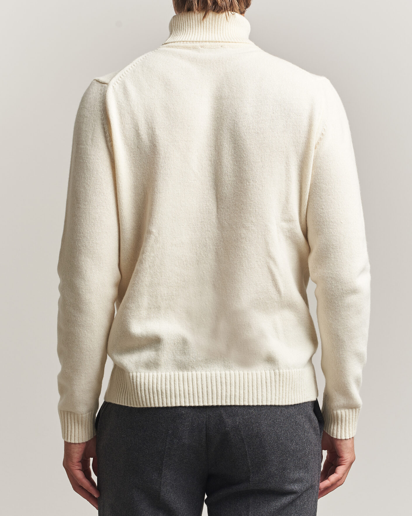 Heren | Truien | Stenströms | Brushed Merino Rollneck Off White