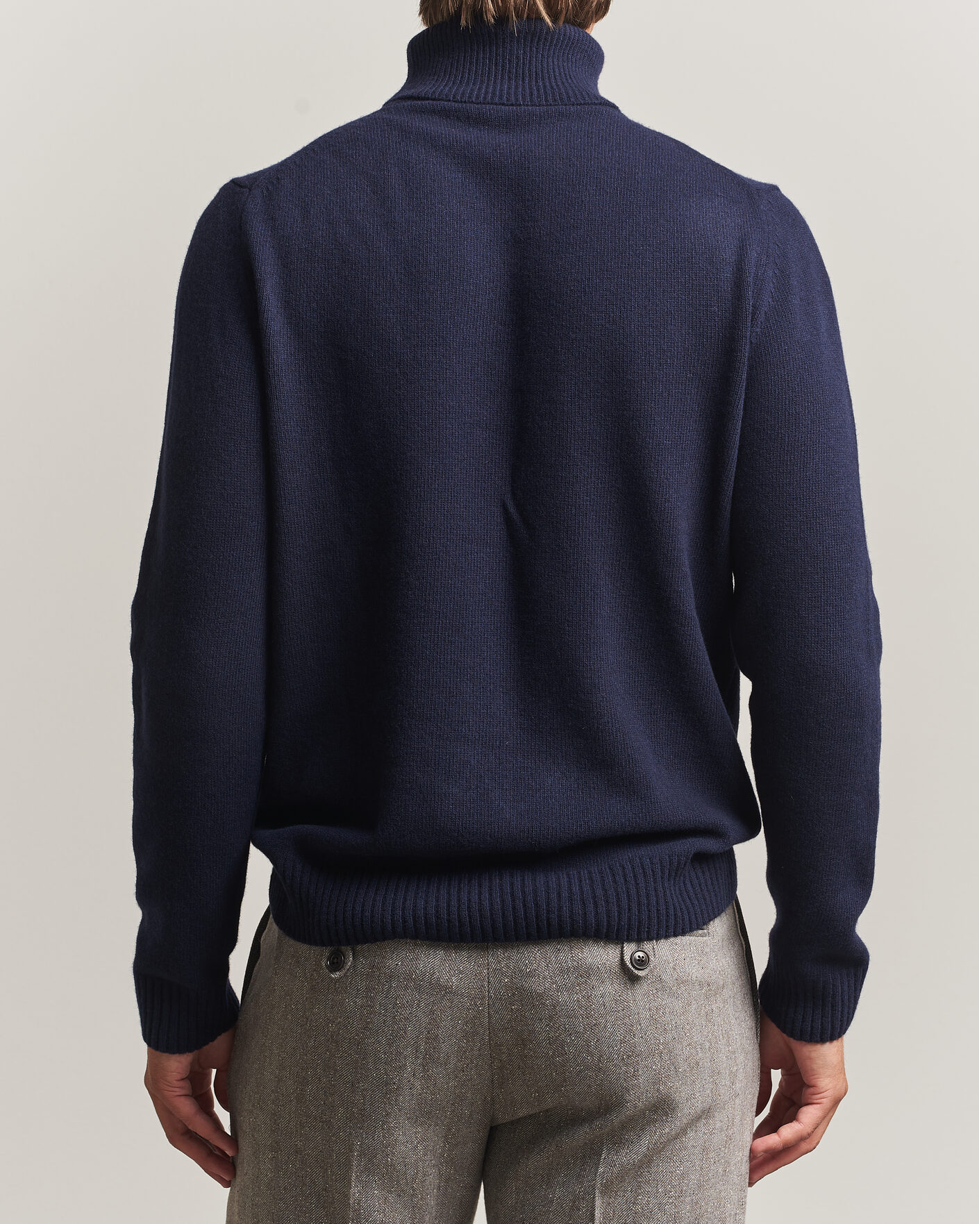 Heren | Truien | Stenströms | Brushed Merino Rollneck Navy