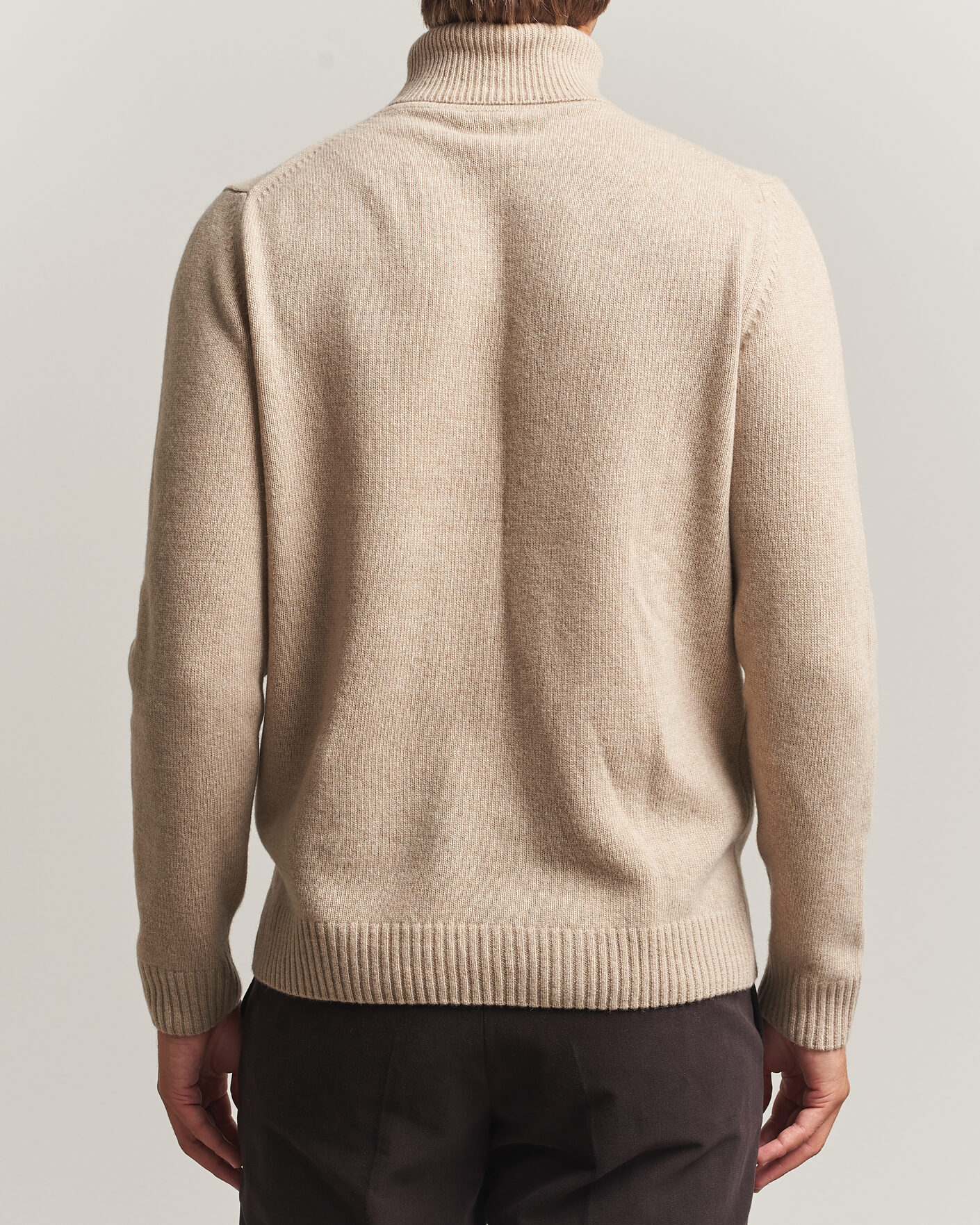 Heren | Truien | Stenströms | Brushed Merino Rollneck Beige