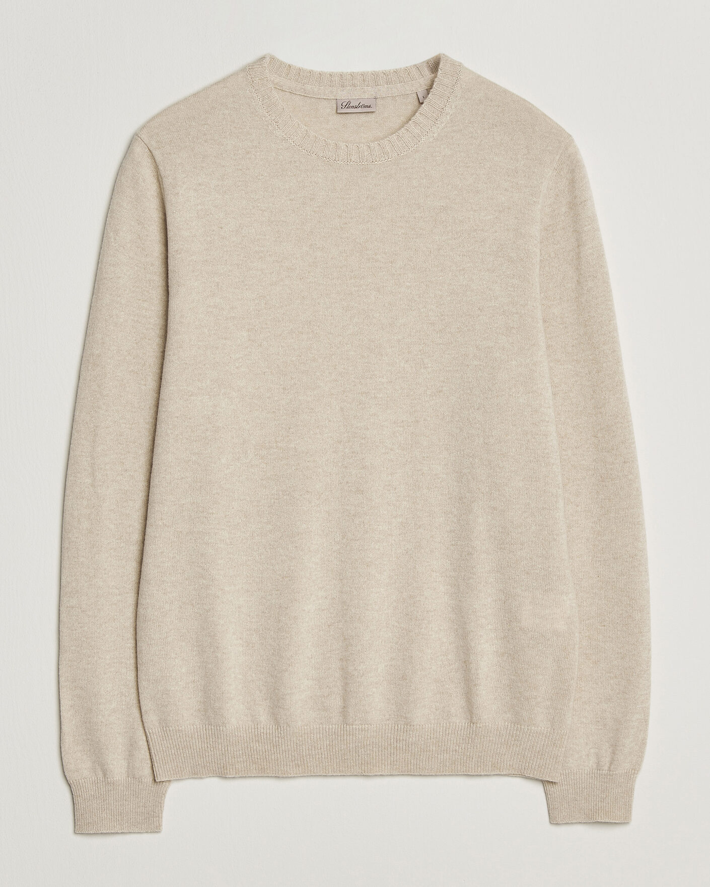Heren | Truien | Stenströms | Cashmere Crewneck Beige