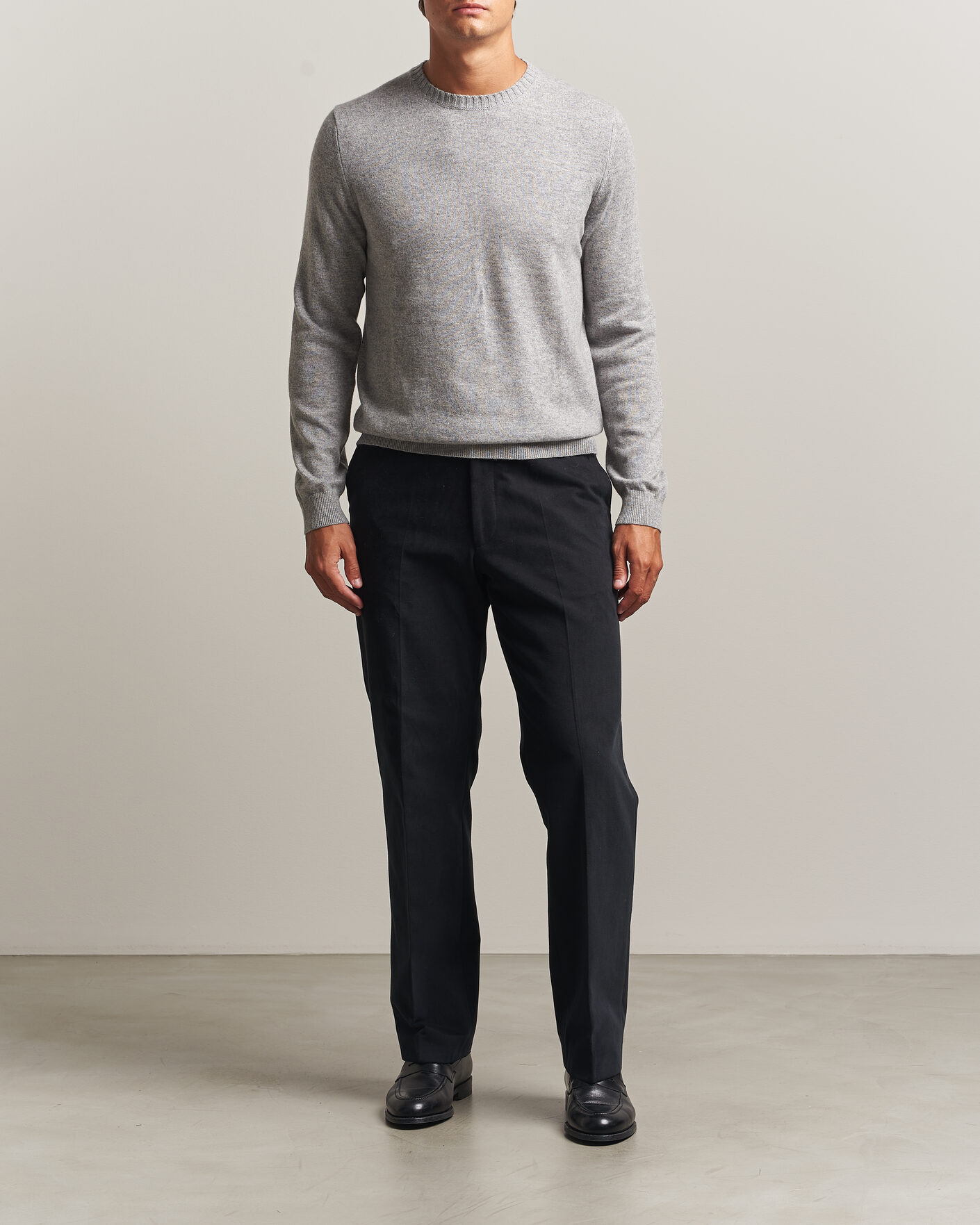 Heren | Truien | Stenströms | Cashmere Crewneck Grey