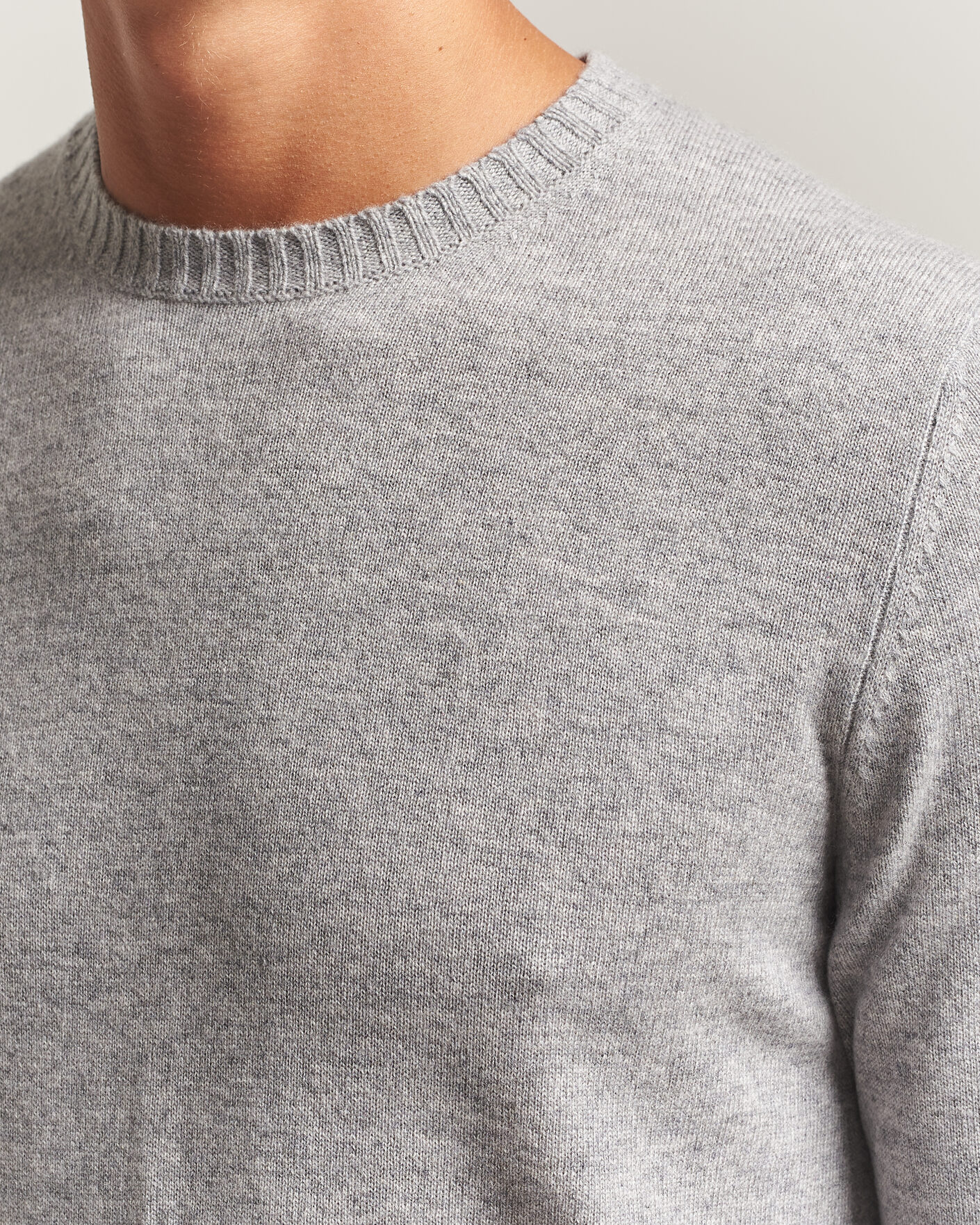 Heren | Truien | Stenströms | Cashmere Crewneck Grey