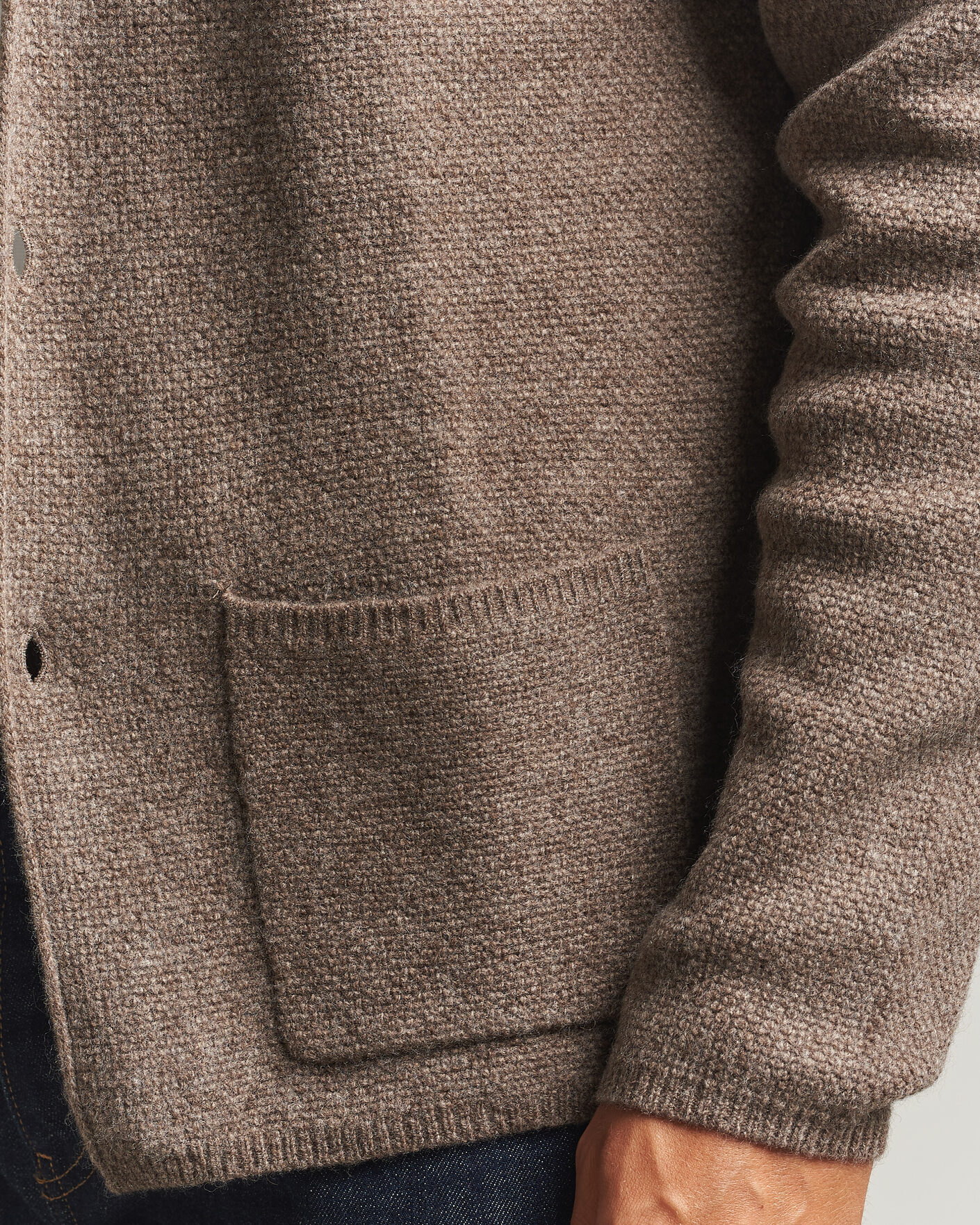 Heren | Truien | Stenströms | Knitted Yak/Merino Cardigan Blazer Brown