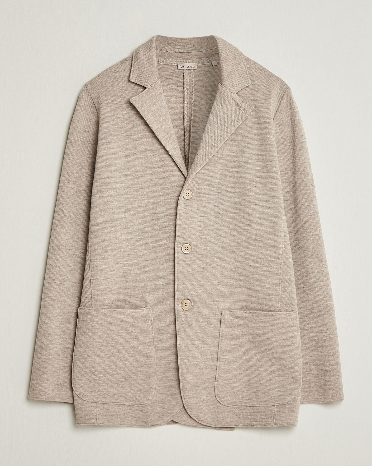 Heren | Blazers | Stenströms | Milano Knitted Merino Blazer Beige