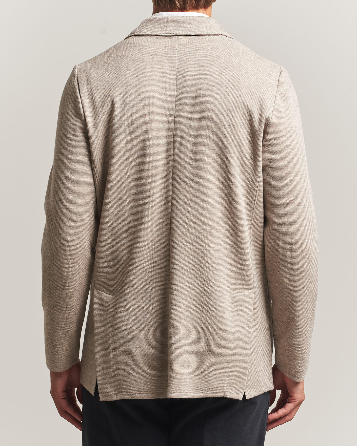 Heren | Blazers | Stenströms | Milano Knitted Merino Blazer Beige