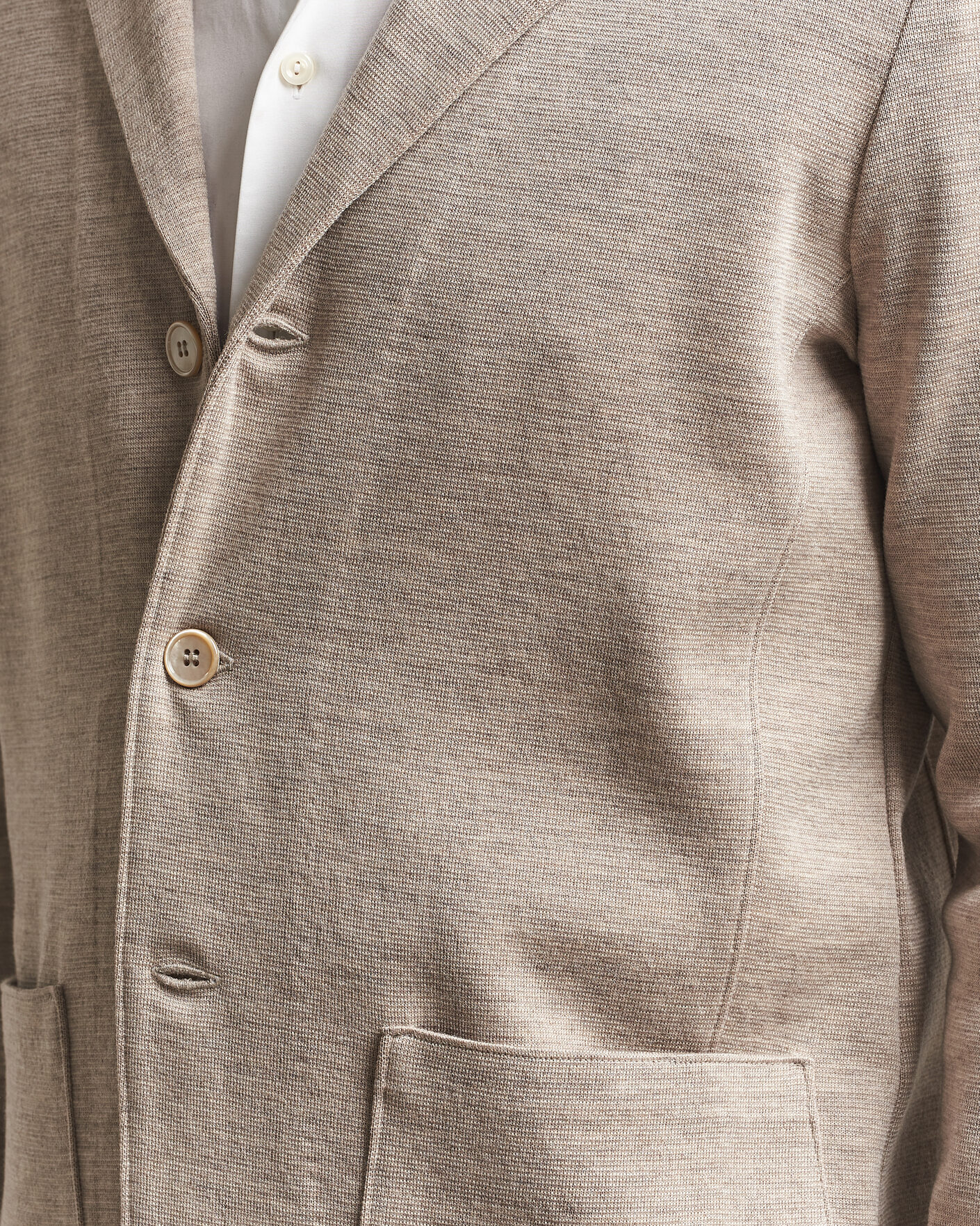 Heren | Blazers | Stenströms | Milano Knitted Merino Blazer Beige