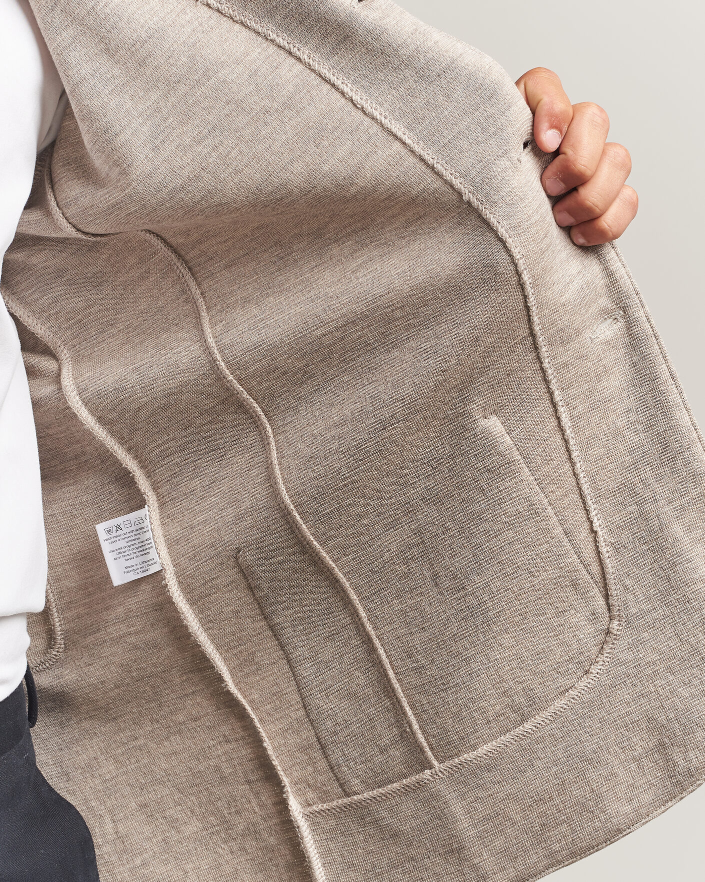 Heren | Blazers | Stenströms | Milano Knitted Merino Blazer Beige