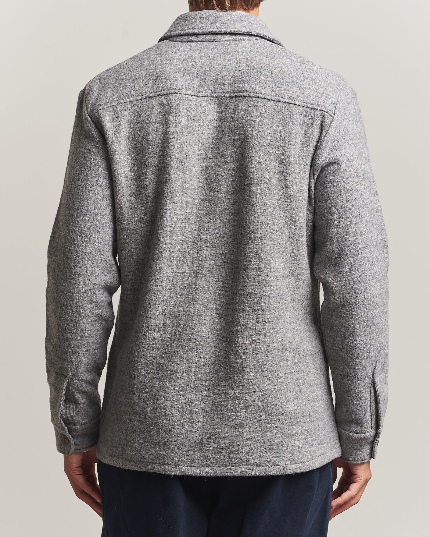 Heren | Overhemden | Stenströms | Felted Wool Overshirt Grey