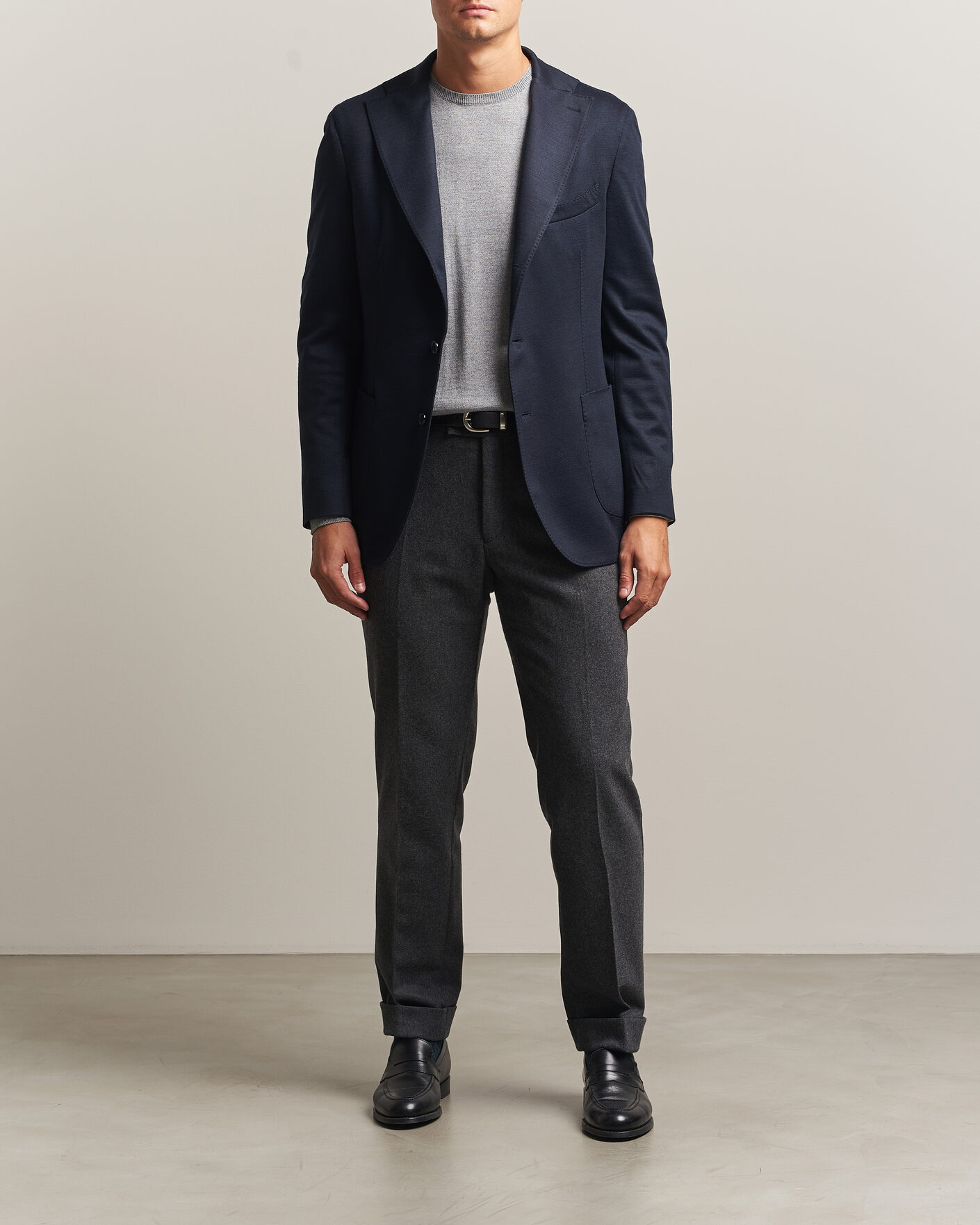 Heren | Blazers | Stenströms | Wool Jersey Blazer Navy