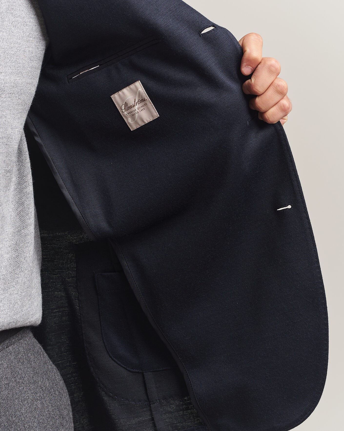 Heren | Blazers | Stenströms | Wool Jersey Blazer Navy