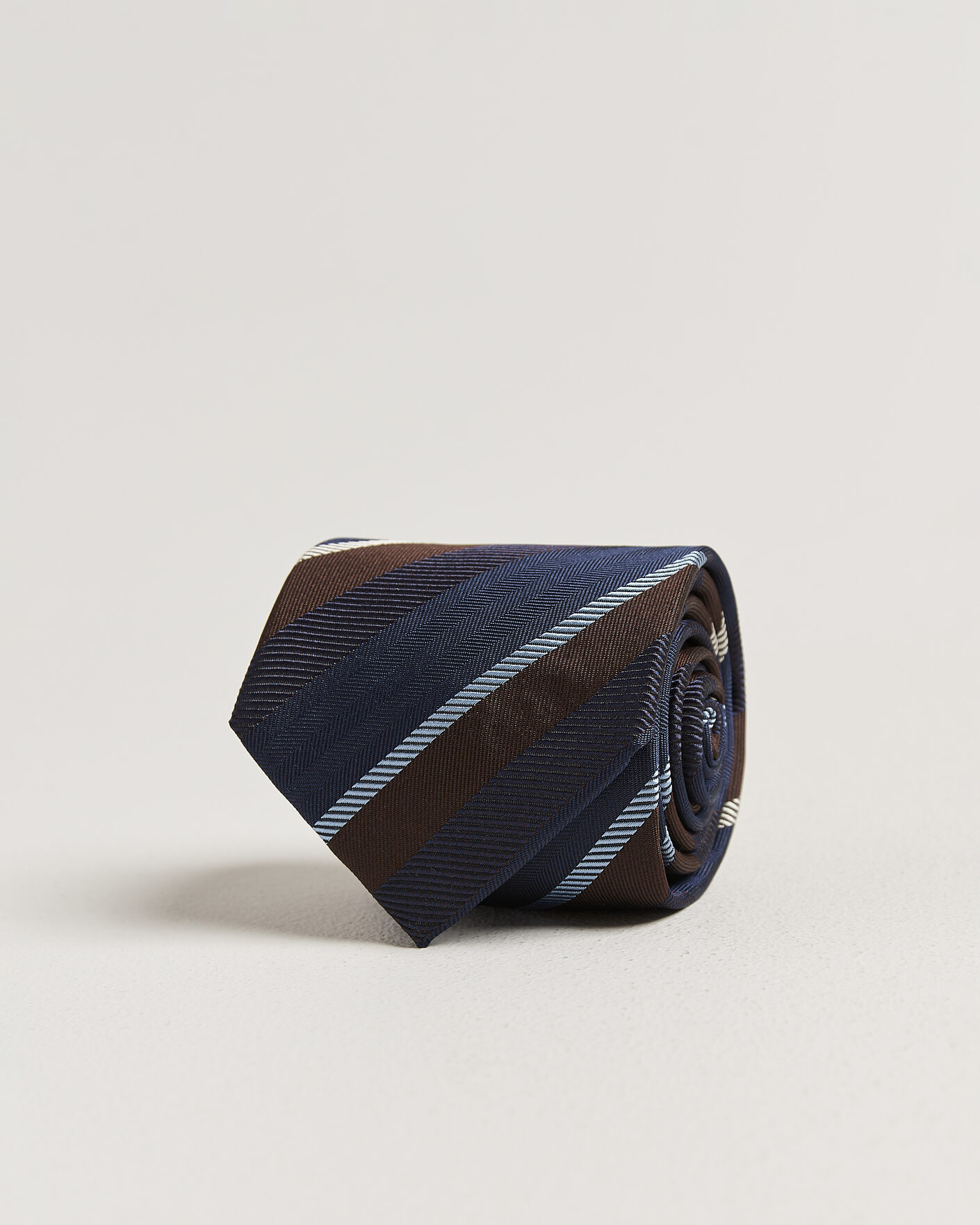 Heren | Stropdassen | Stenströms | Regimental Stripe Silk Tie 7,5cm Navy