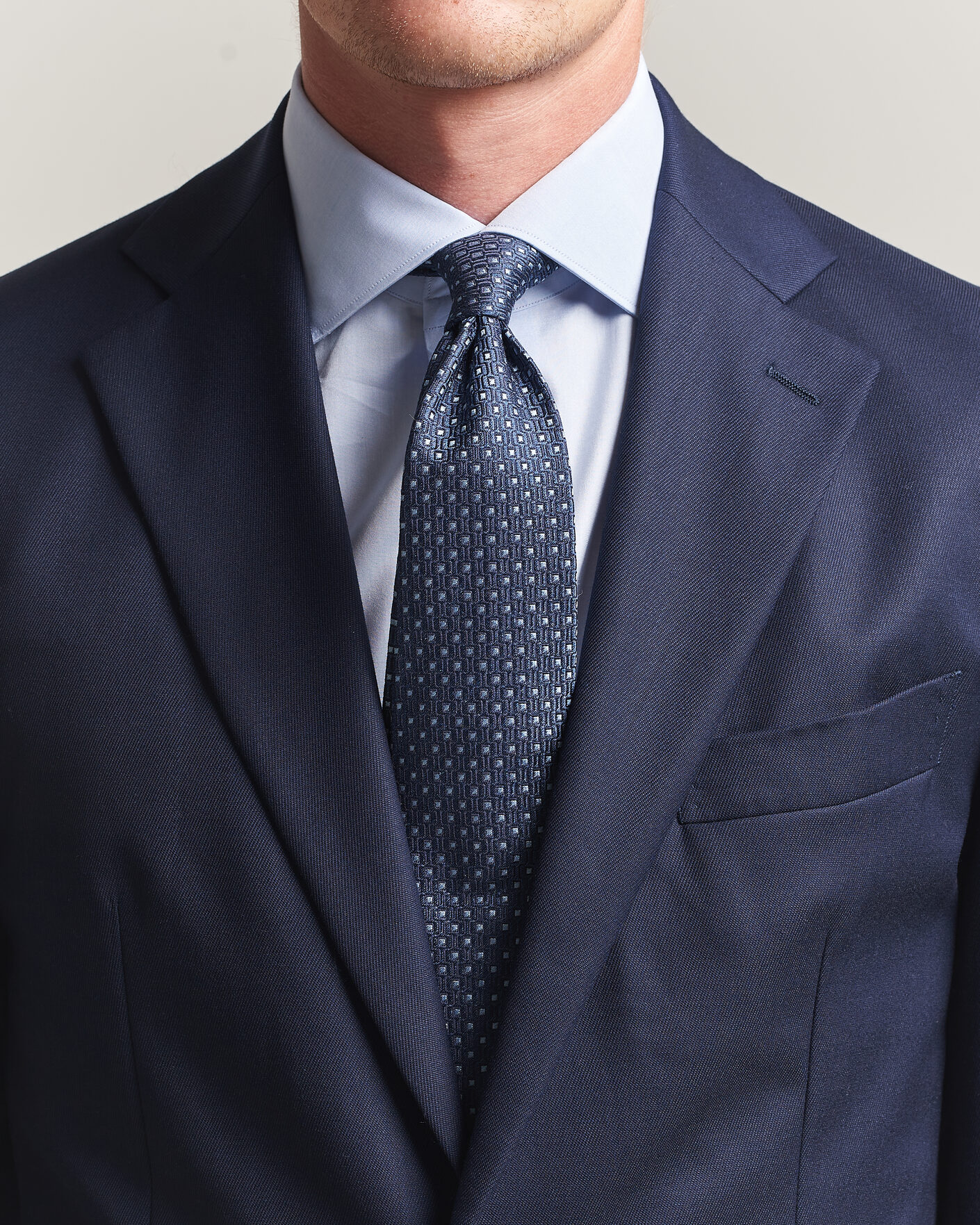 Heren | Stropdassen | Stenströms | Woven Silk Dot Tie 7,5cm Navy