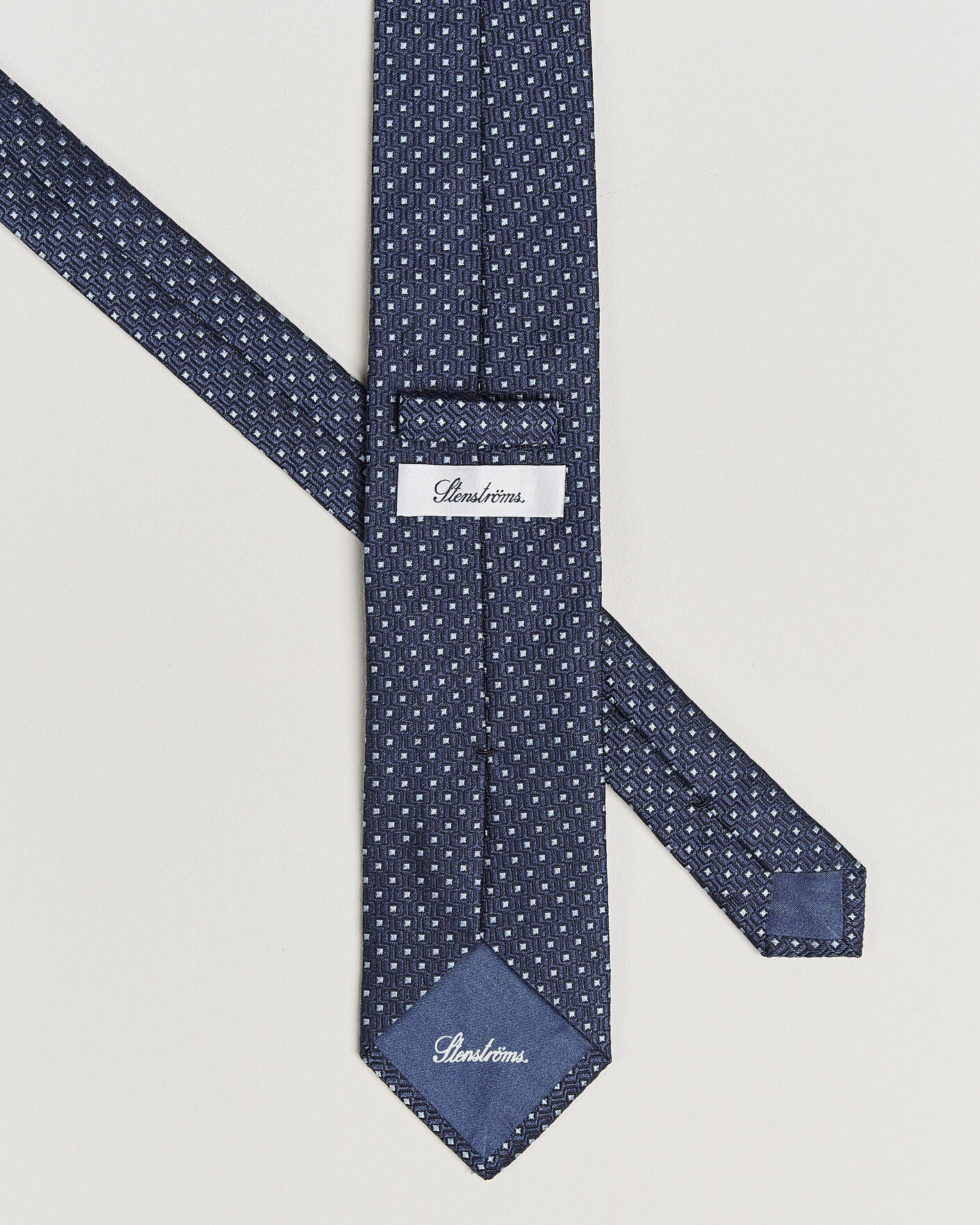 Heren | Stropdassen | Stenströms | Woven Silk Dot Tie 7,5cm Navy
