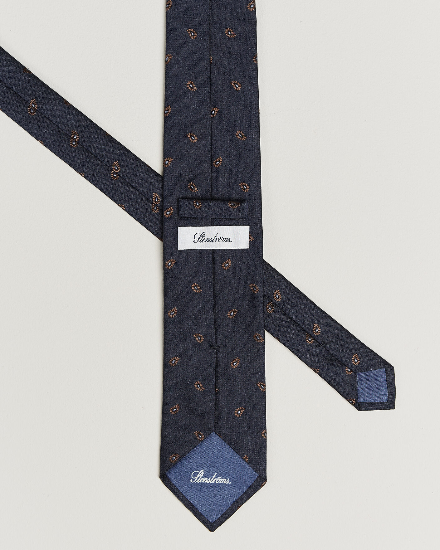 Heren | Stropdassen | Stenströms | Woven Paisley Silk Tie 7,5cm Navy