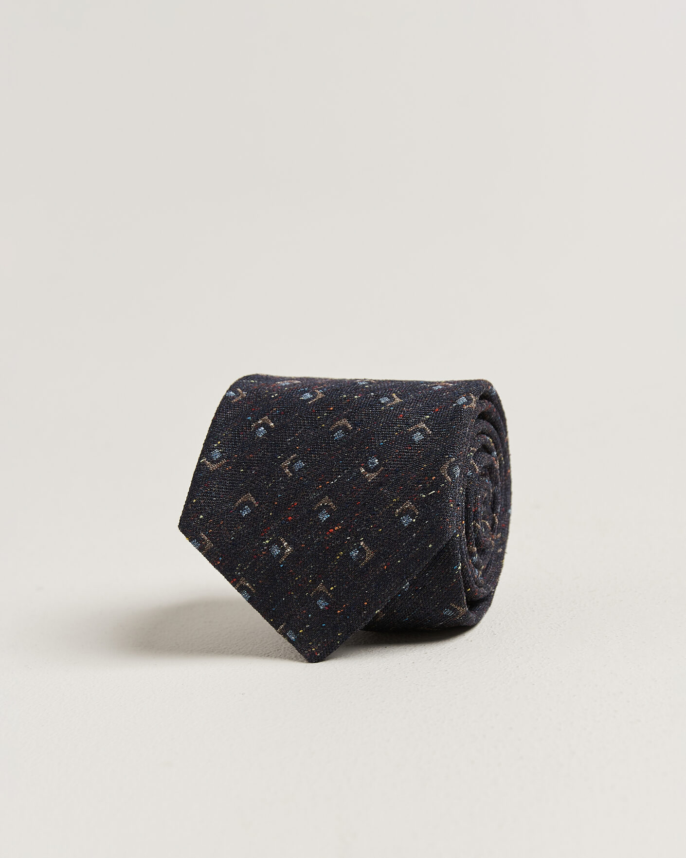 Heren | Stropdassen | Stenströms | Woven Herringbone Silk Tie 7,5cm Navy