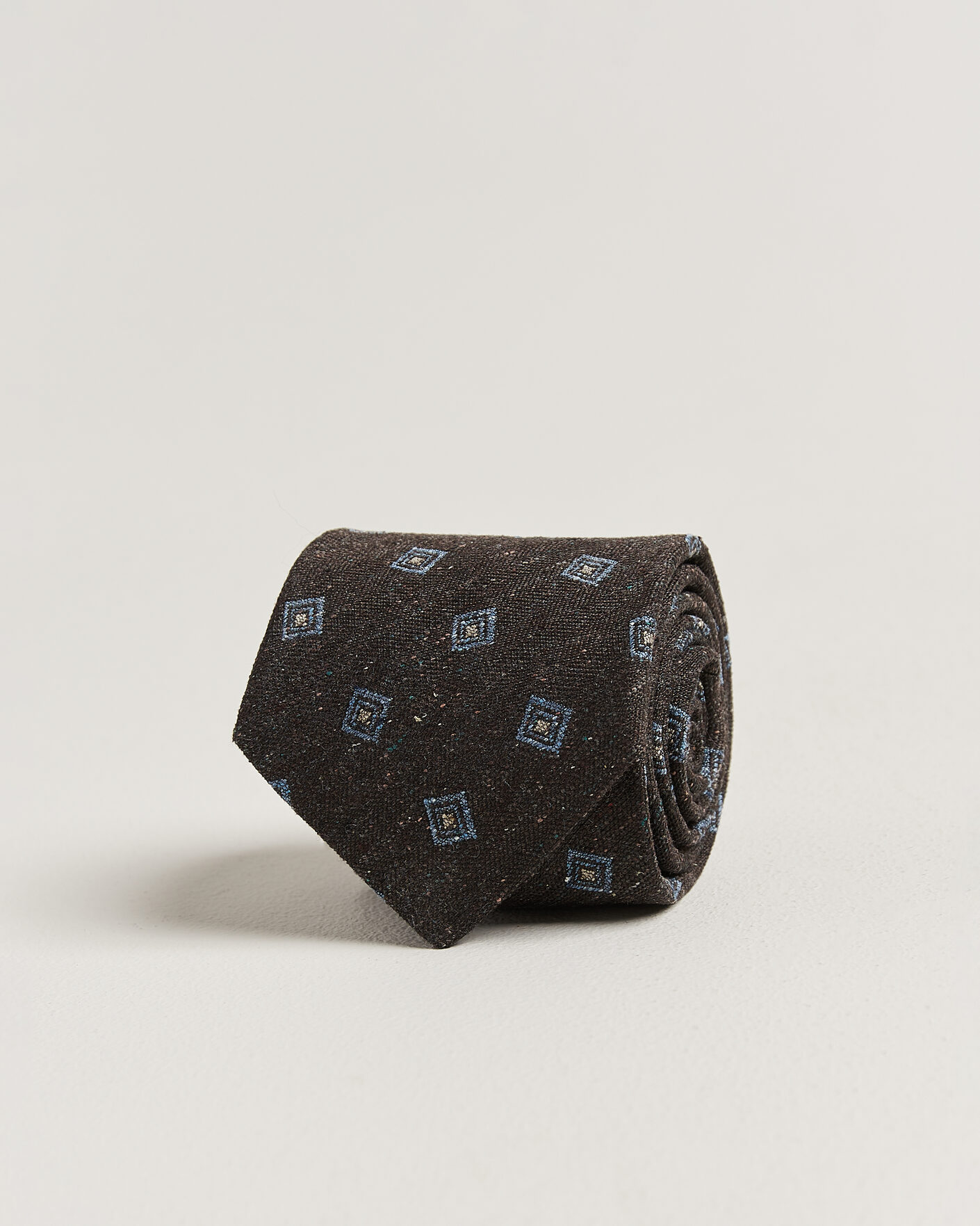 Heren | Stropdassen | Stenströms | Woven Herringbone Silk Tie 7,5cm Dark Brown
