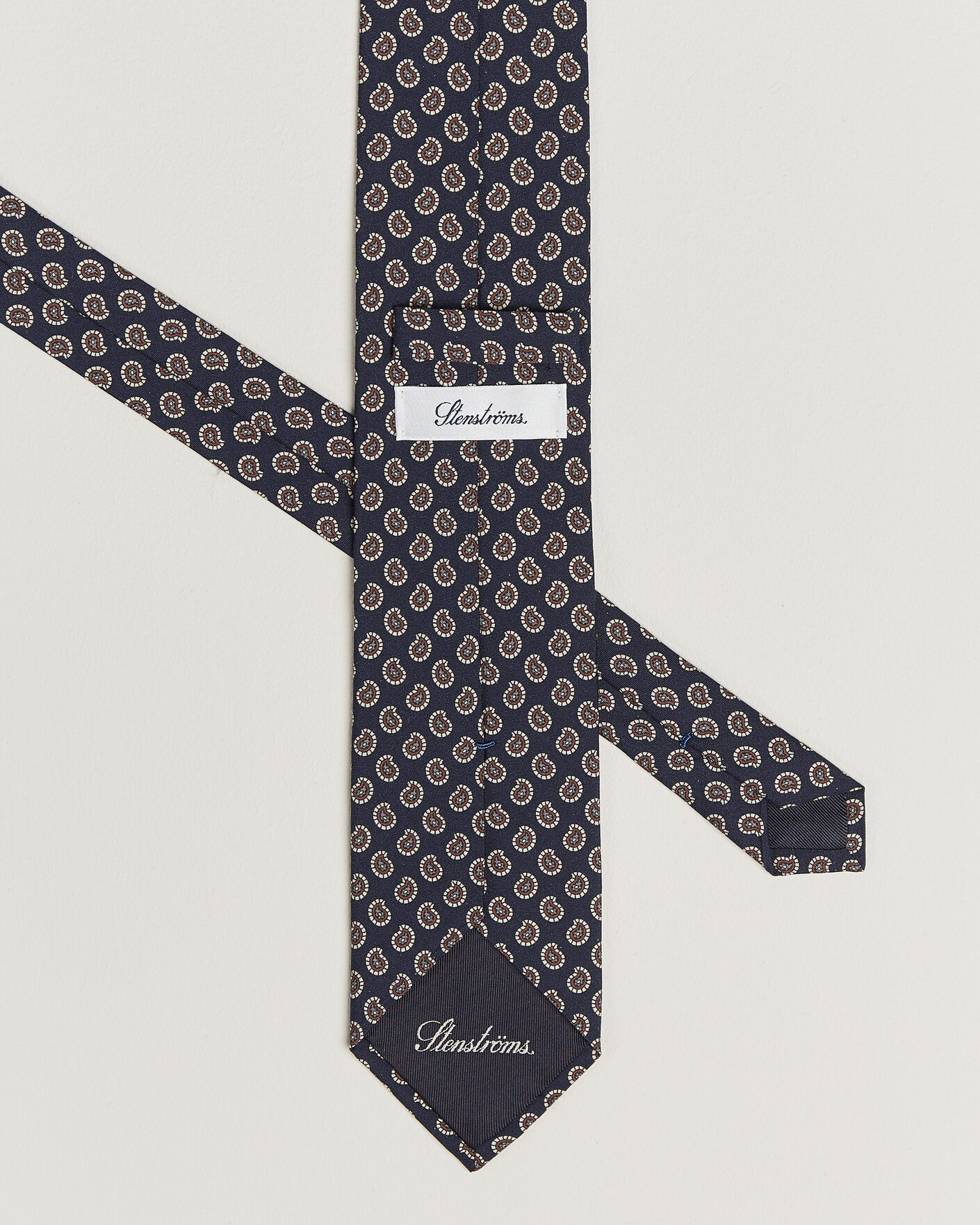 Heren | Stropdassen | Stenströms | Printed Silk Paisley Tie 7,5cm Blue