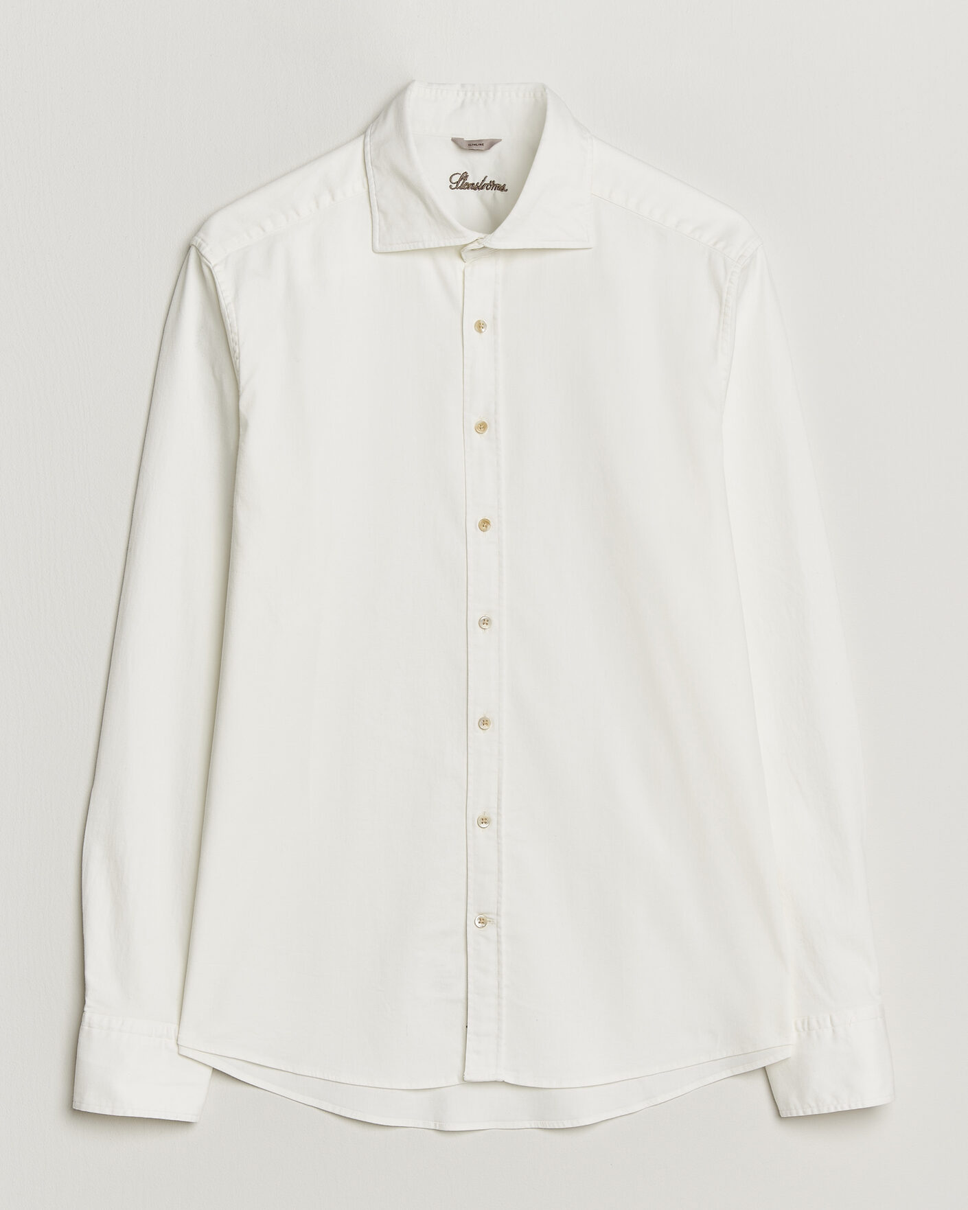 Heren | Overhemden | Stenströms | Slimline Garment Washed Shirt Off White Denim