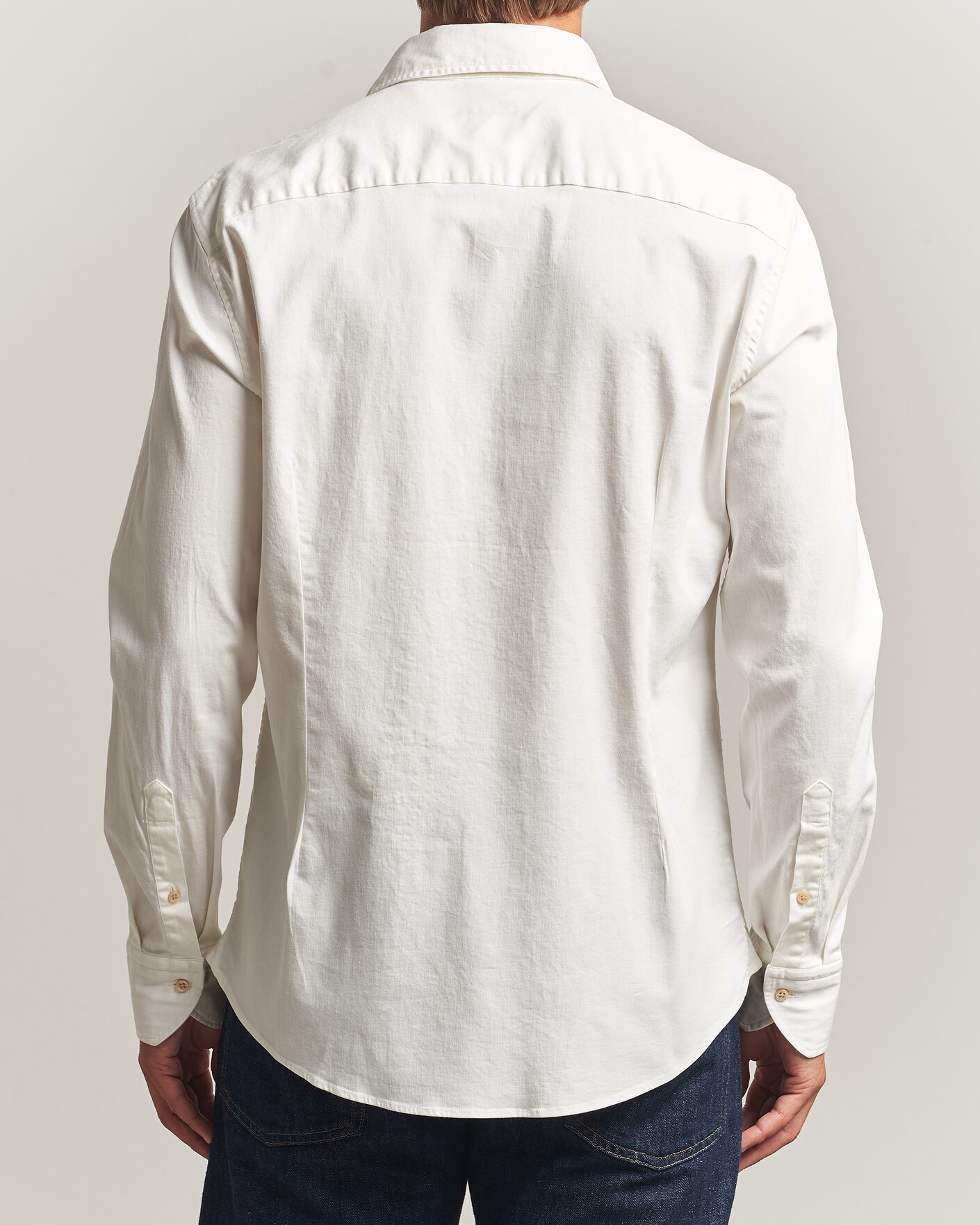 Heren | Overhemden | Stenströms | Slimline Garment Washed Shirt Off White Denim