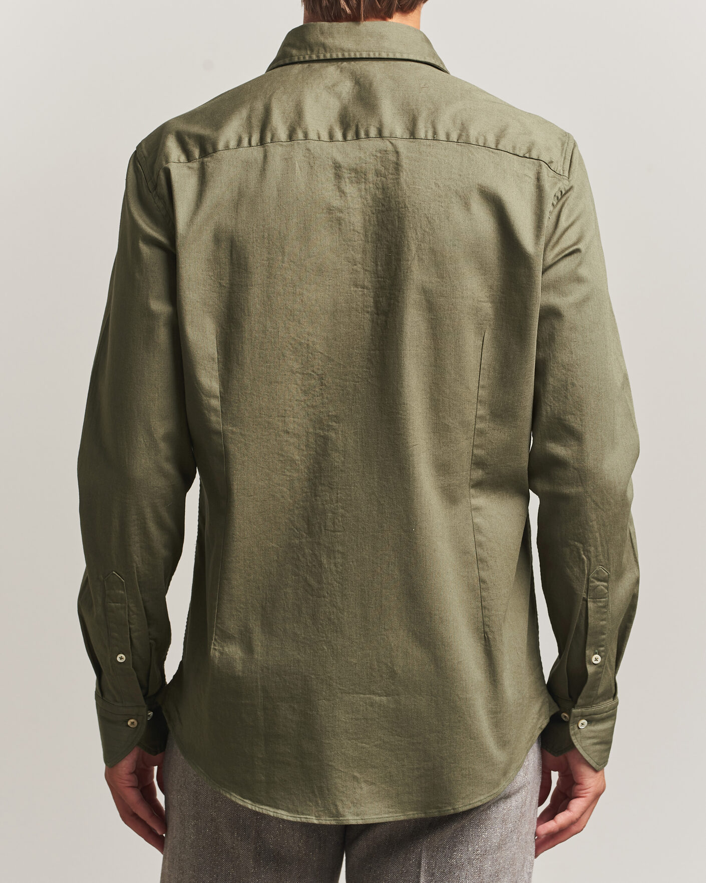 Heren | Overhemden | Stenströms | Slimline Garment Washed Shirt Green Denim