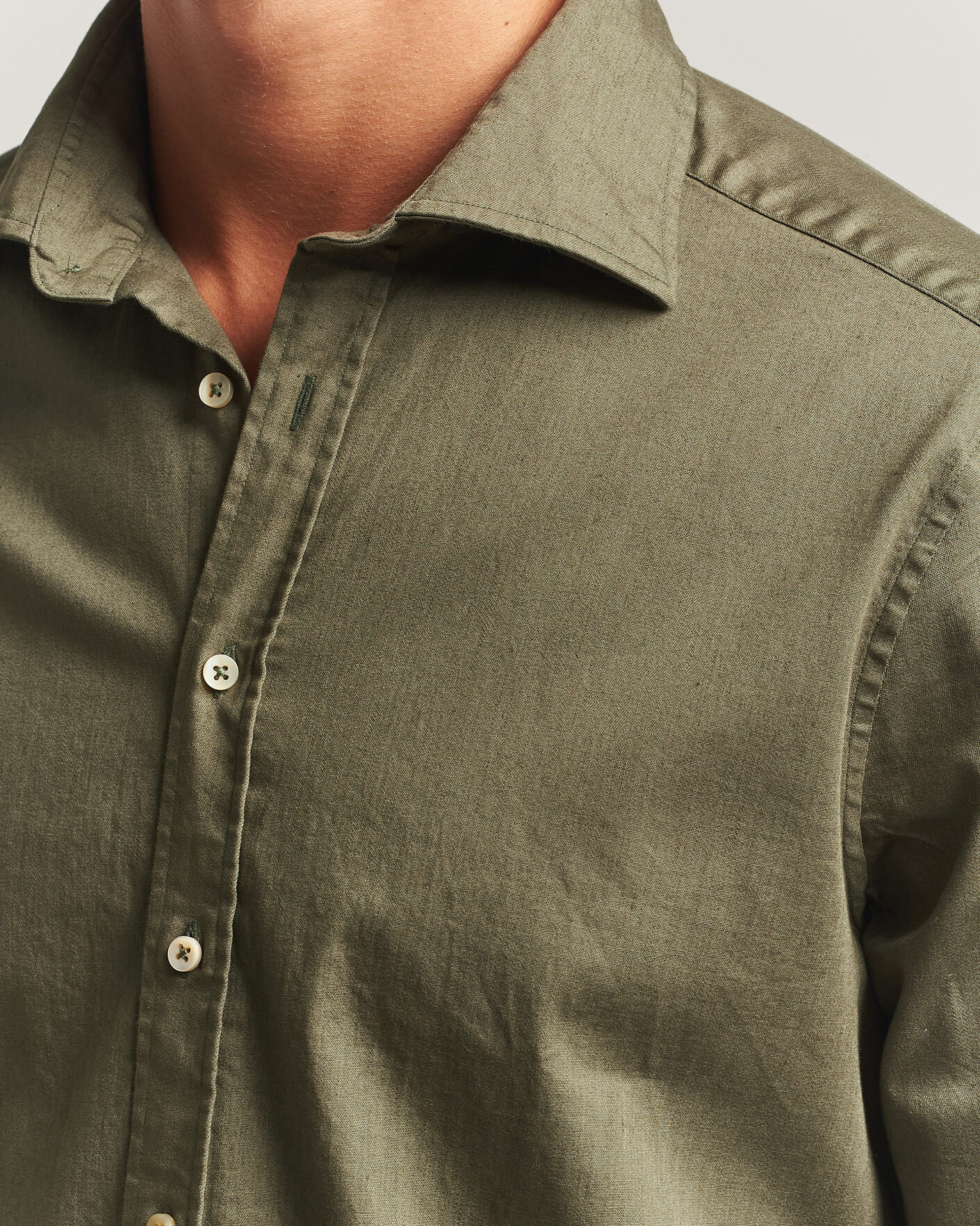 Heren | Overhemden | Stenströms | Slimline Garment Washed Shirt Green Denim