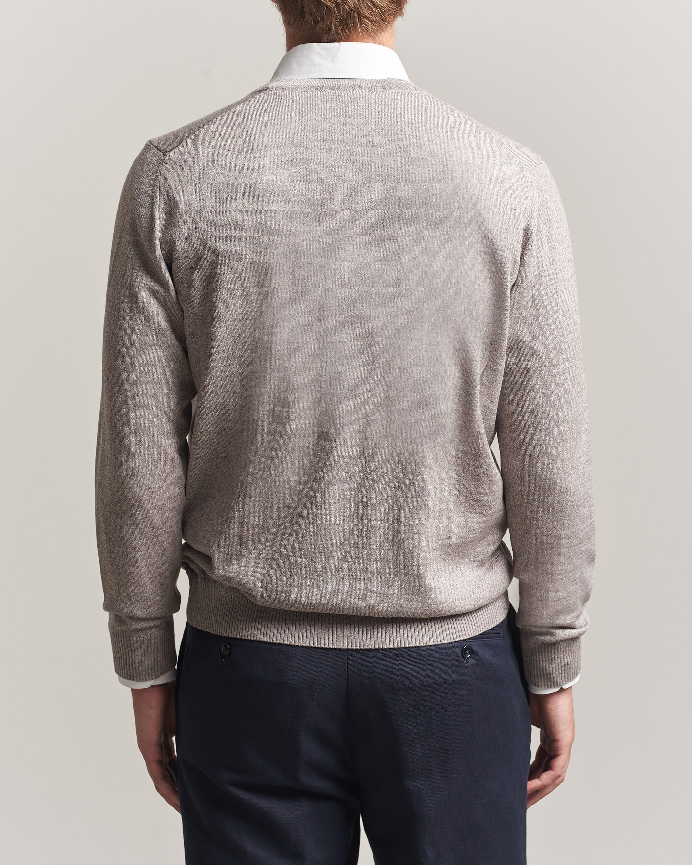 Heren | Truien | Stenströms | Merino Cardigan Beige Mouline
