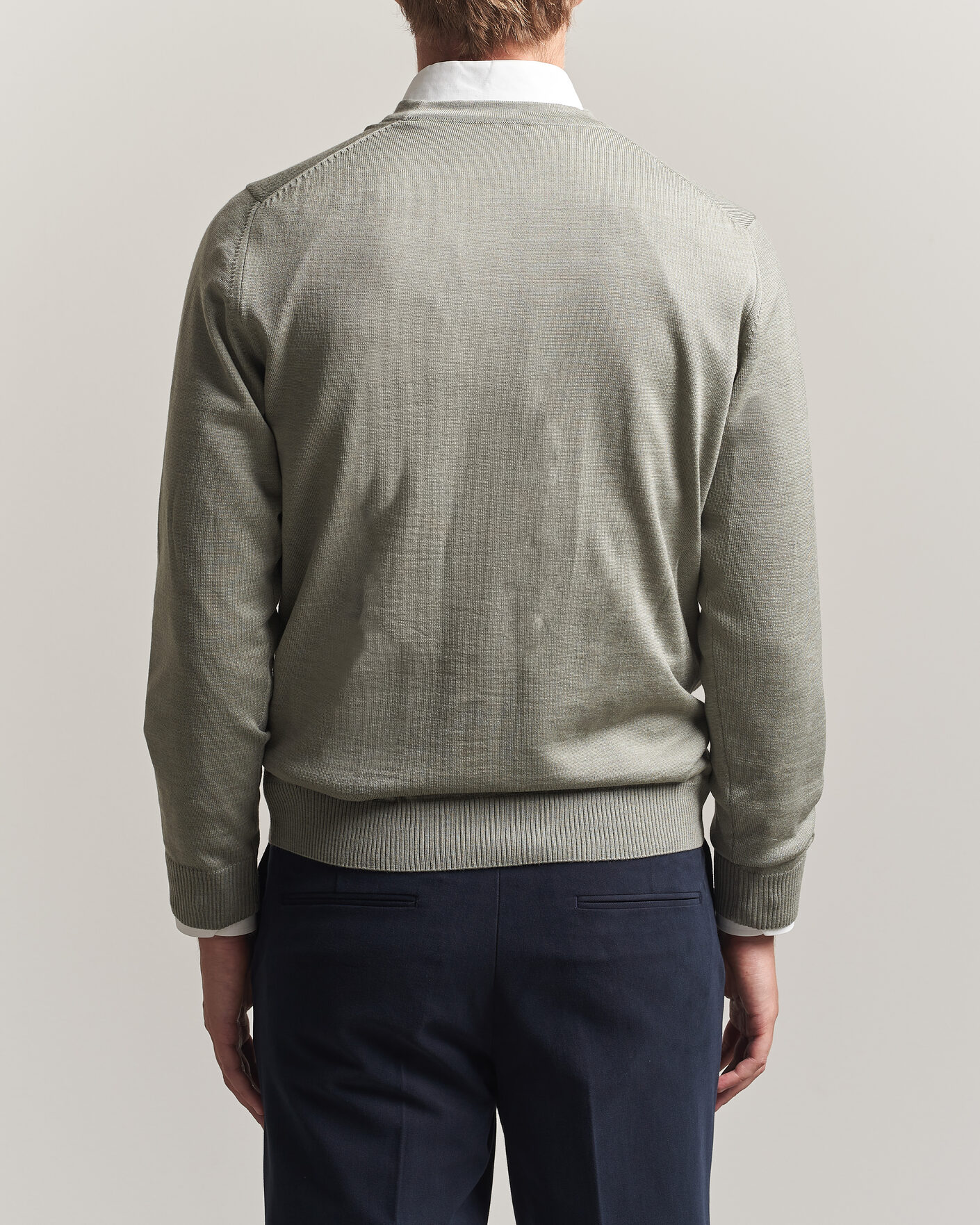 Heren | Truien | Stenströms | Merino Cardigan Green/Grey