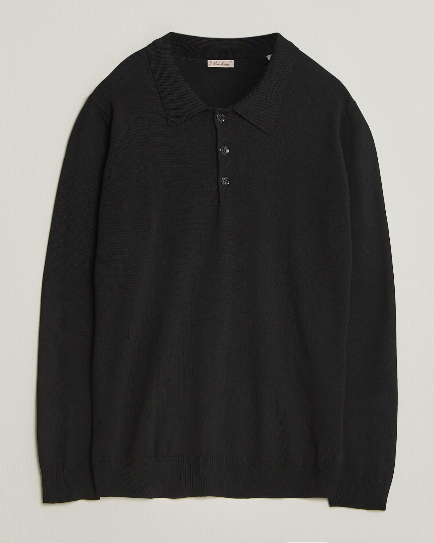 Heren | Truien | Stenströms | Merino Polo Black