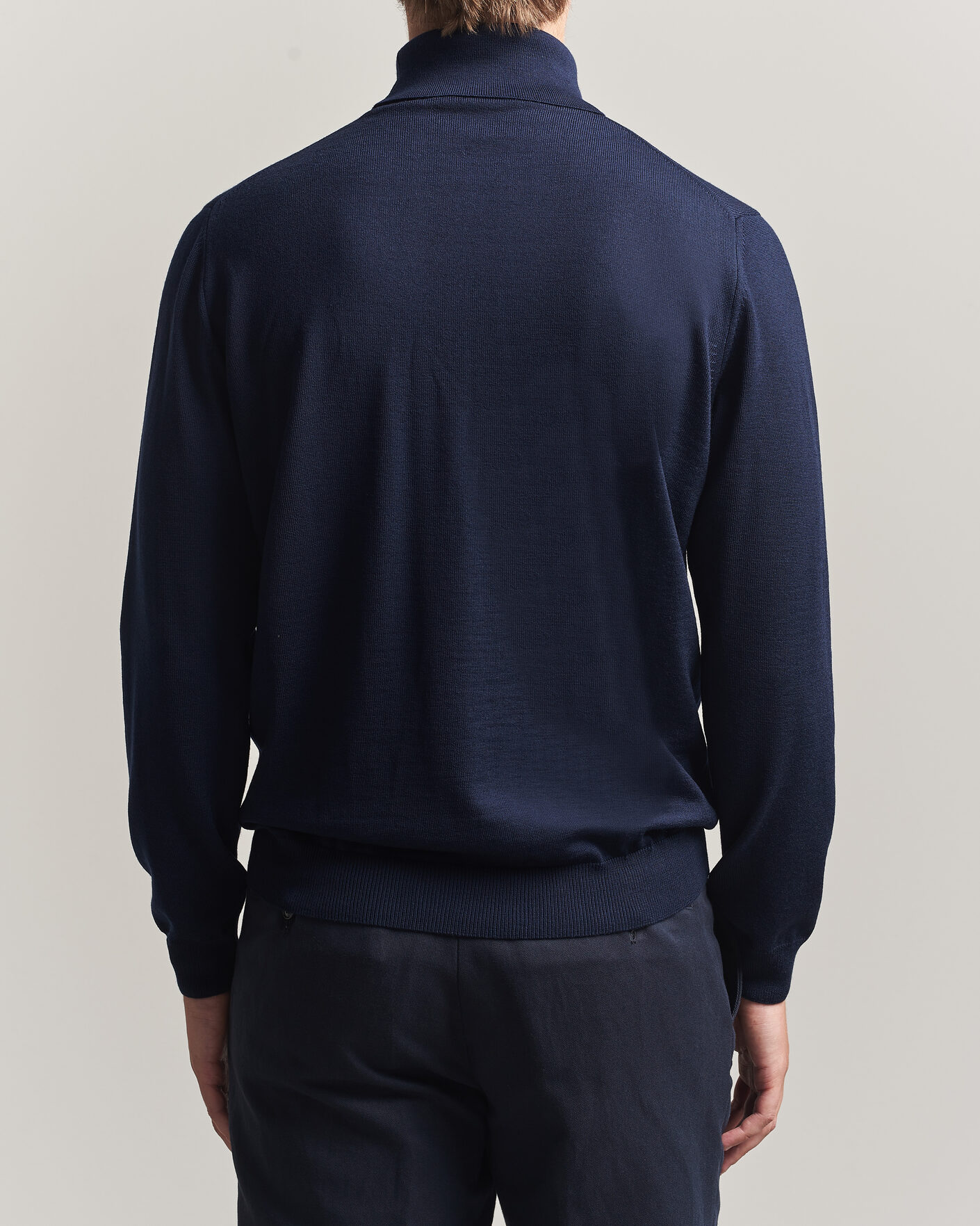 Heren | Truien | Stenströms | Merino Rollneck Navy