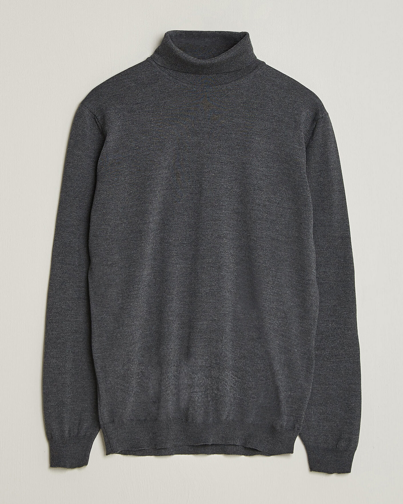 Heren | Truien | Stenströms | Merino Rollneck Dark Grey