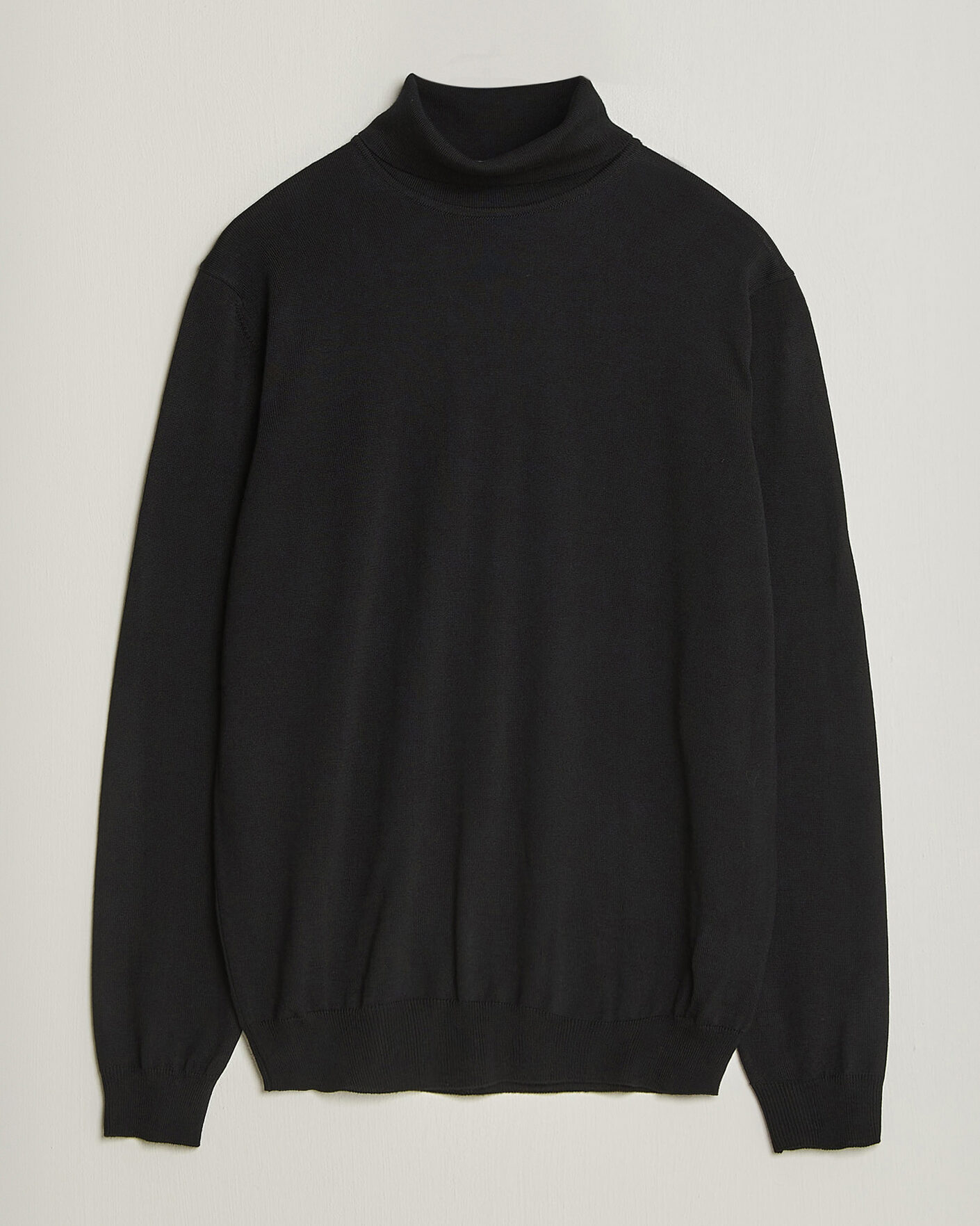 Heren | Truien | Stenströms | Merino Rollneck Black