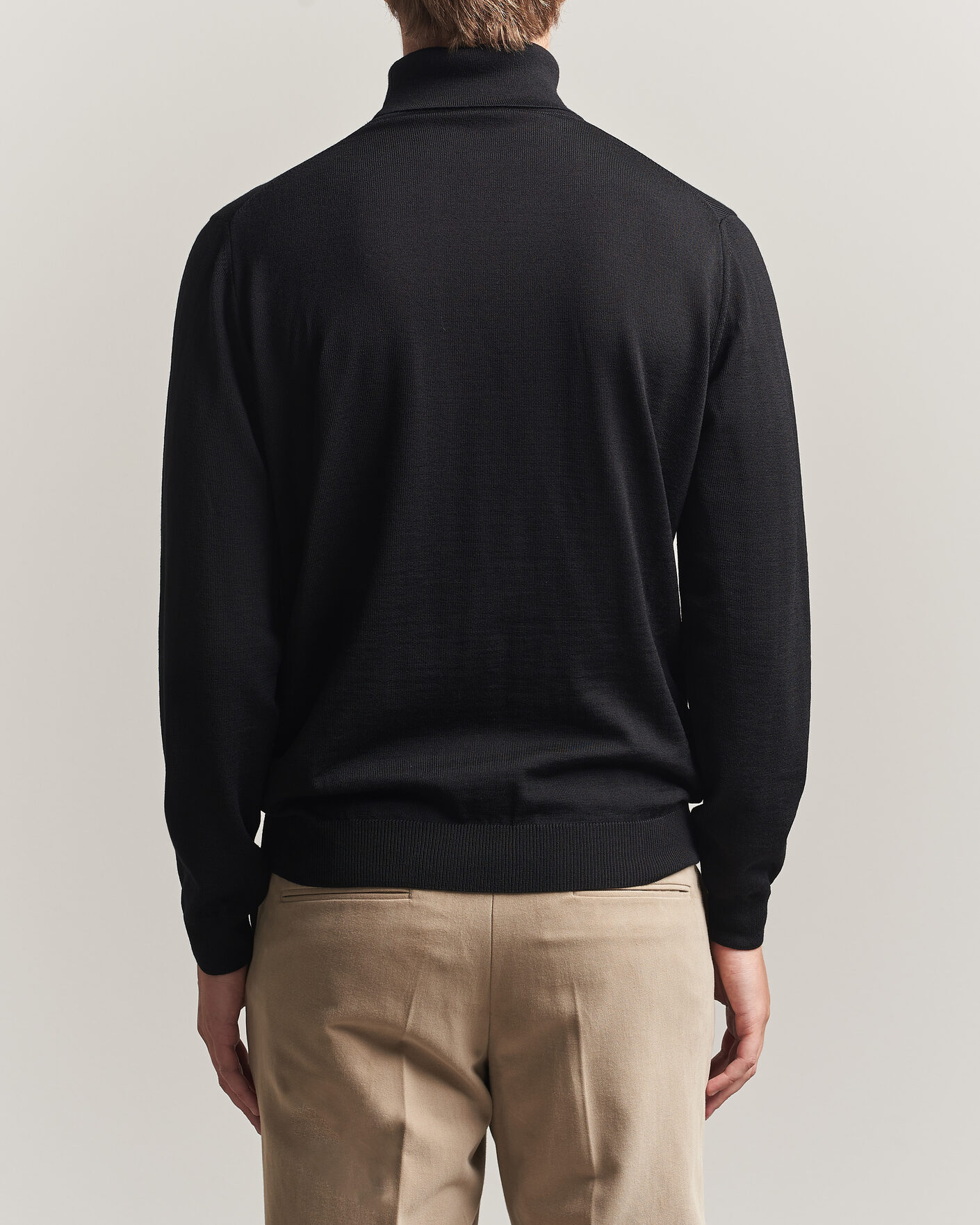 Heren | Truien | Stenströms | Merino Rollneck Black