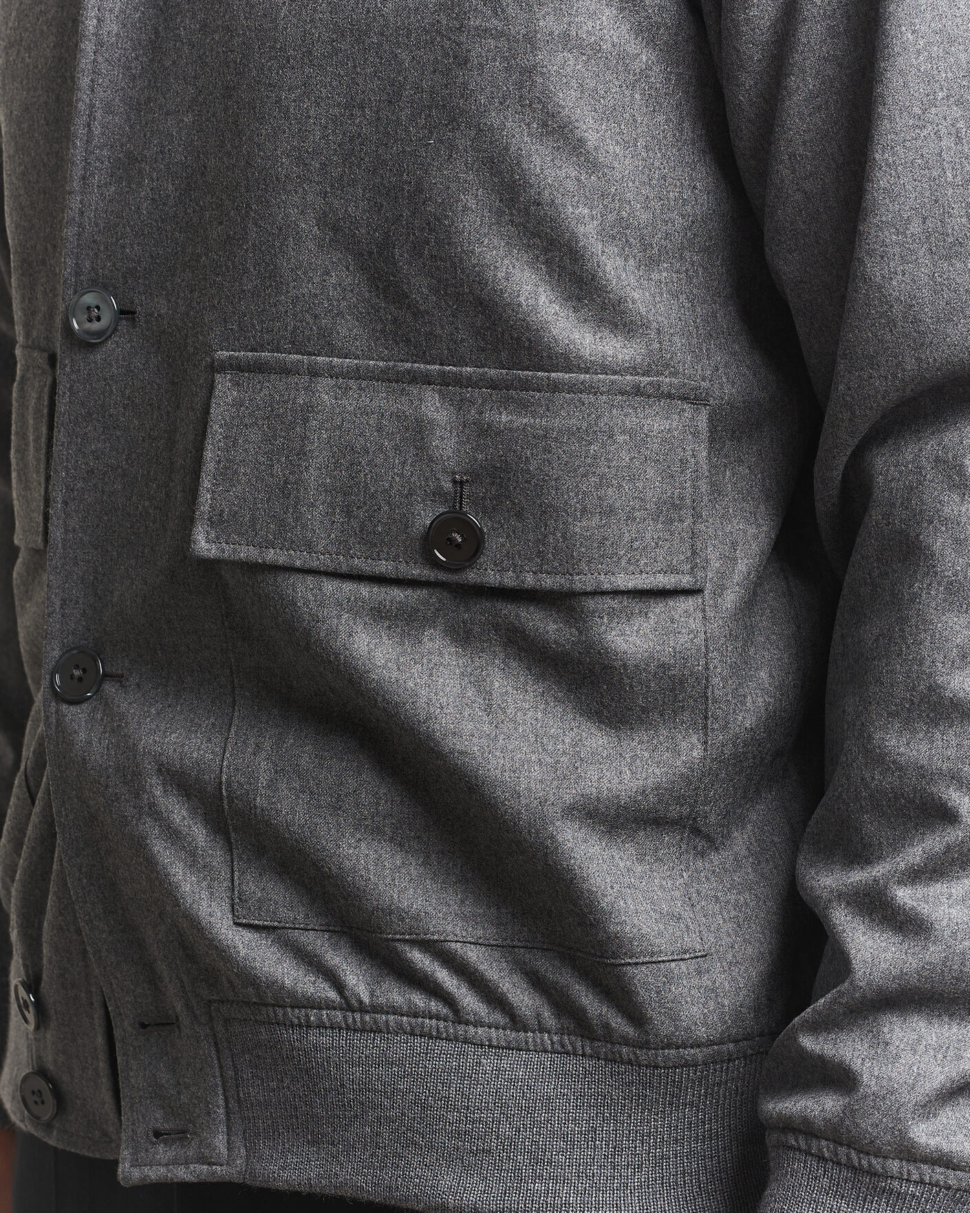Heren | Jassen | Stenströms | Flannel Bomber Jacket Grey