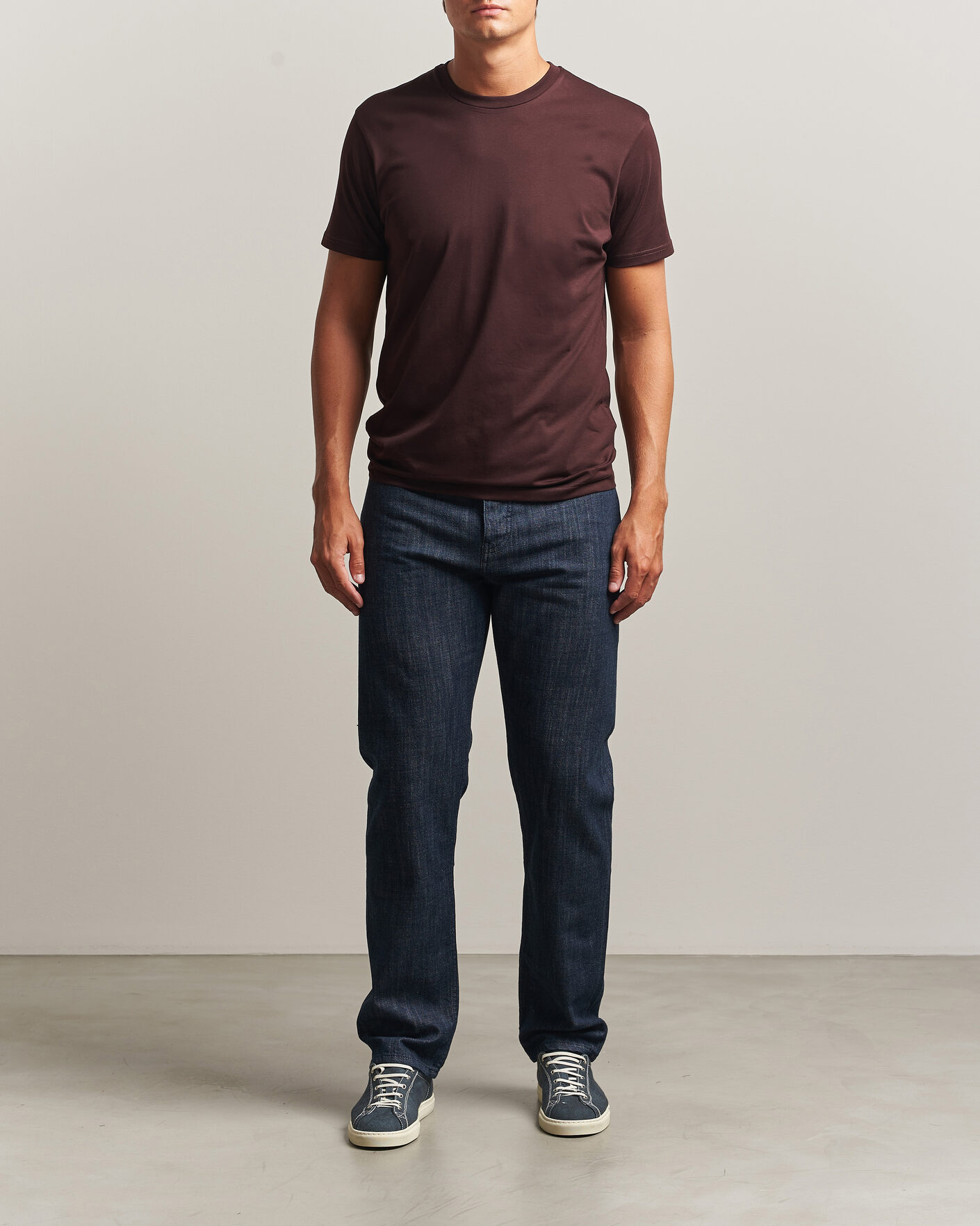 Heren | T-shirts | Sunspel | Riviera Midweight T-Shirt Dark Brown