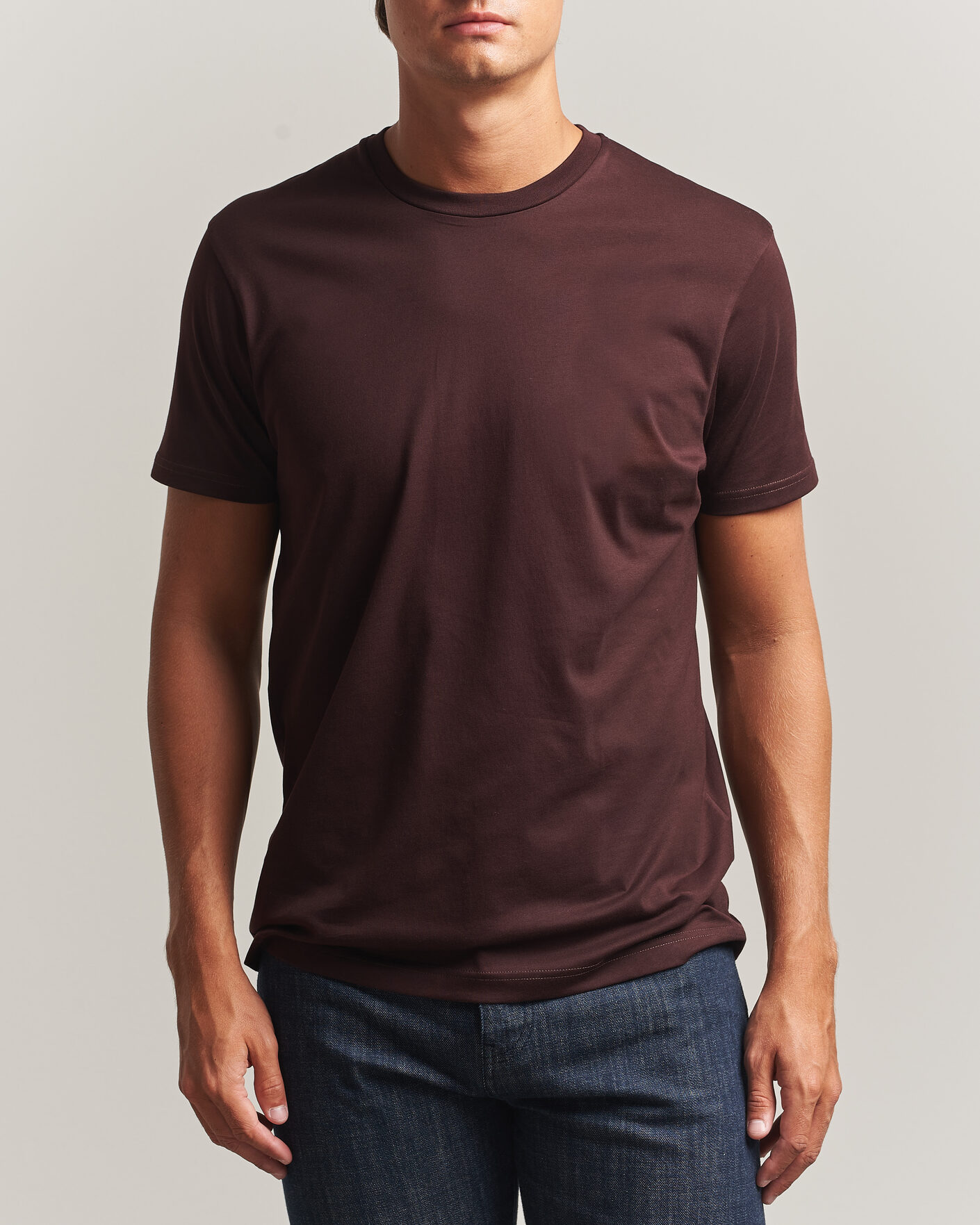 Heren | T-shirts | Sunspel | Riviera Midweight T-Shirt Dark Brown