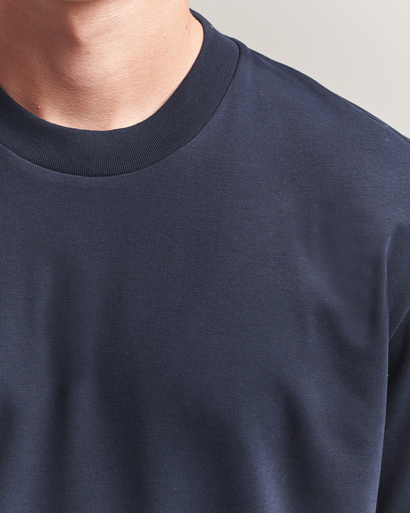 Heren | T-shirts | Sunspel | Heavy Weight Supima Cotton T-Shirt Midnight Navy