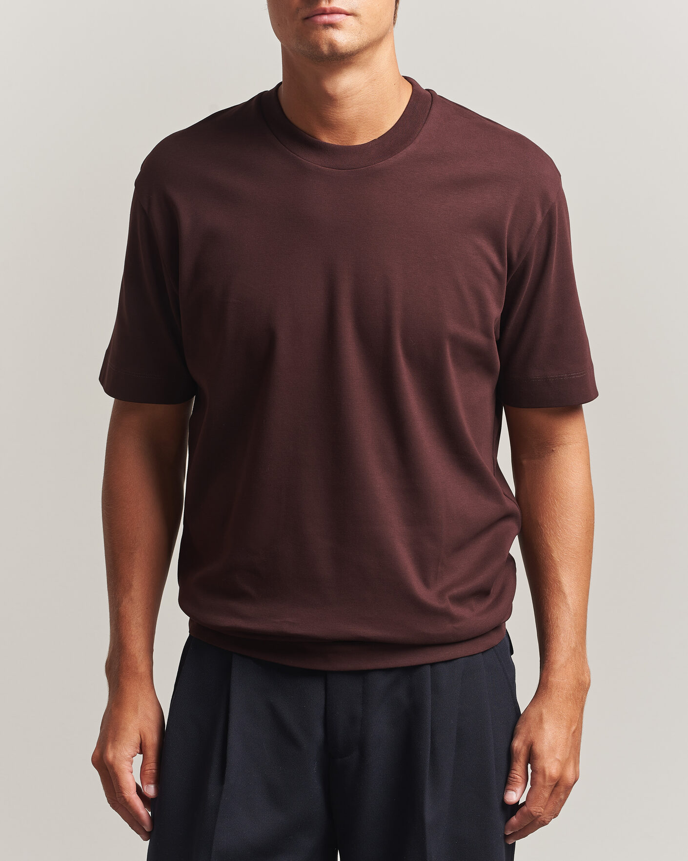 Heren | T-shirts | Sunspel | Heavy Weight Supima Cotton T-Shirt Dark Brown
