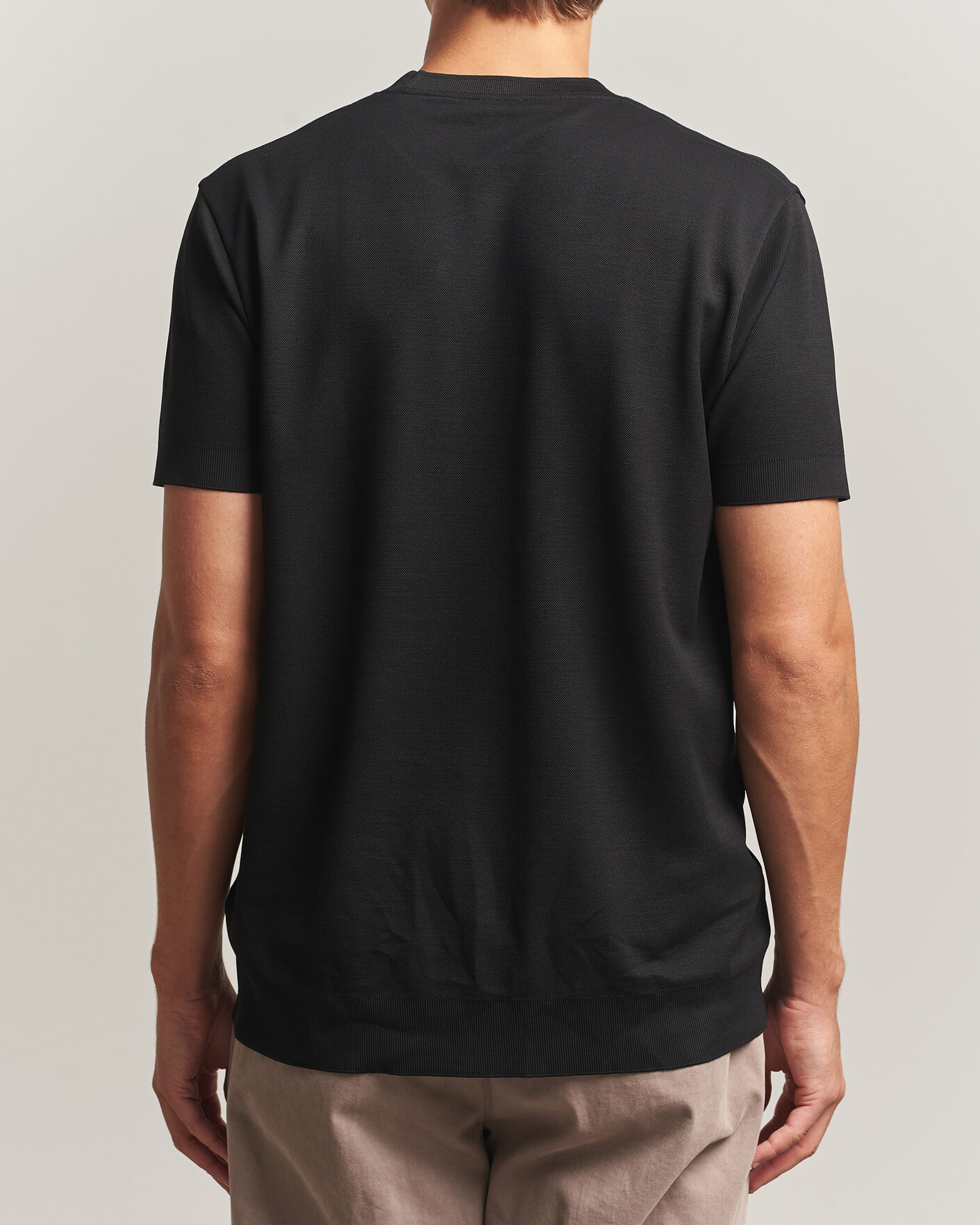 Heren | T-shirts | Sunspel | Cotton Piquet T-Shirt Black