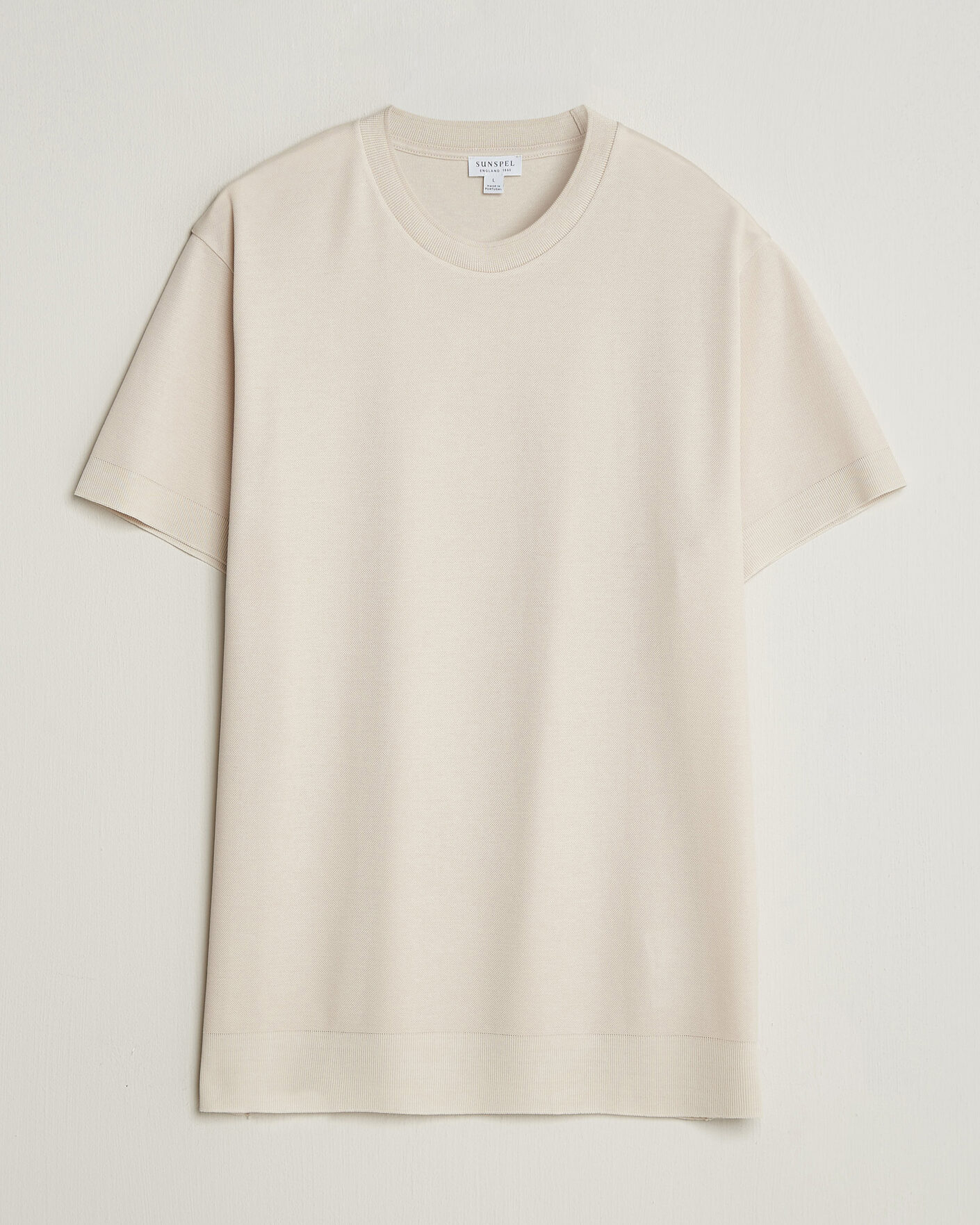 Heren | T-shirts | Sunspel | Cotton Piquet T-Shirt Swansdown