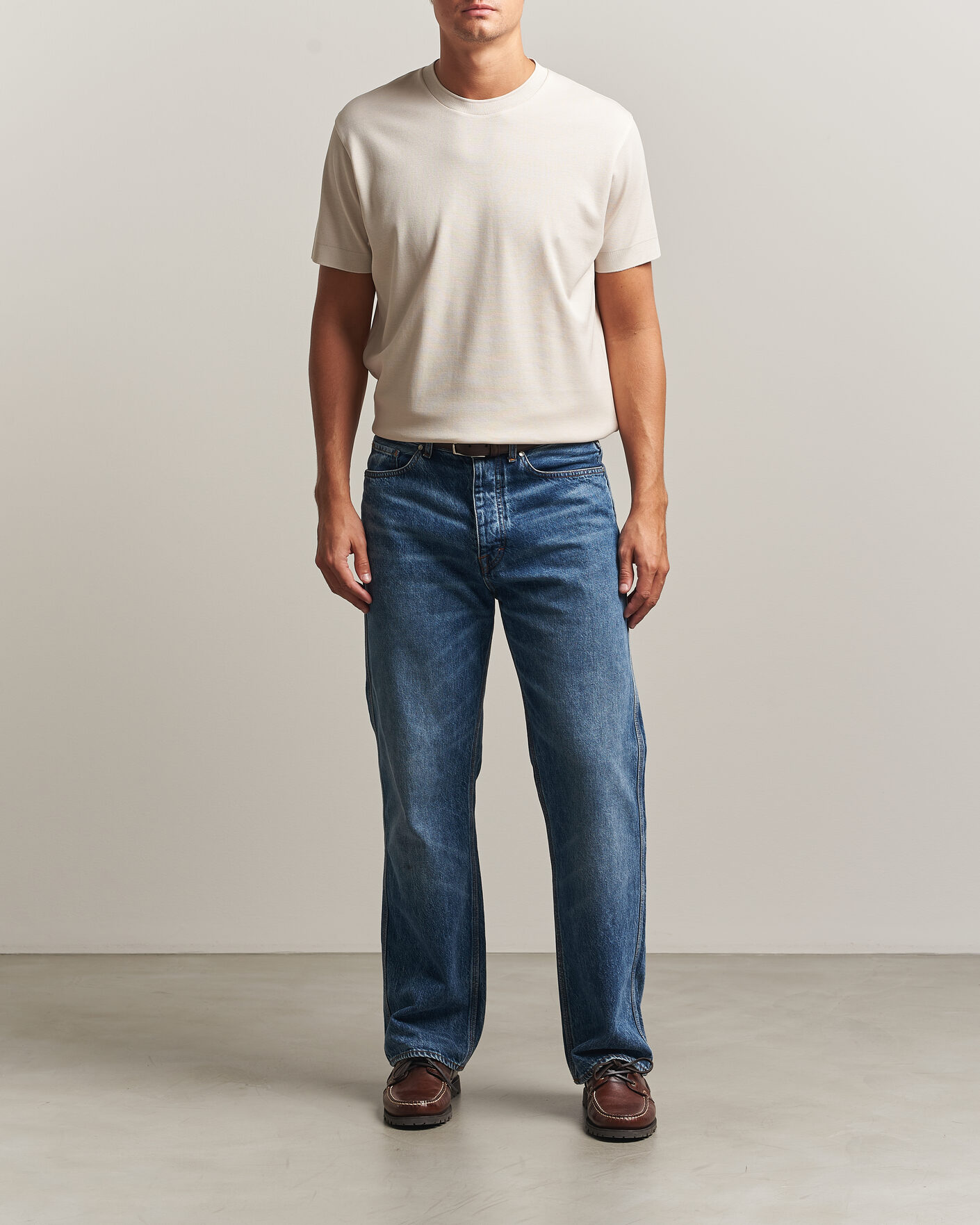 Heren | T-shirts | Sunspel | Cotton Piquet T-Shirt Swansdown