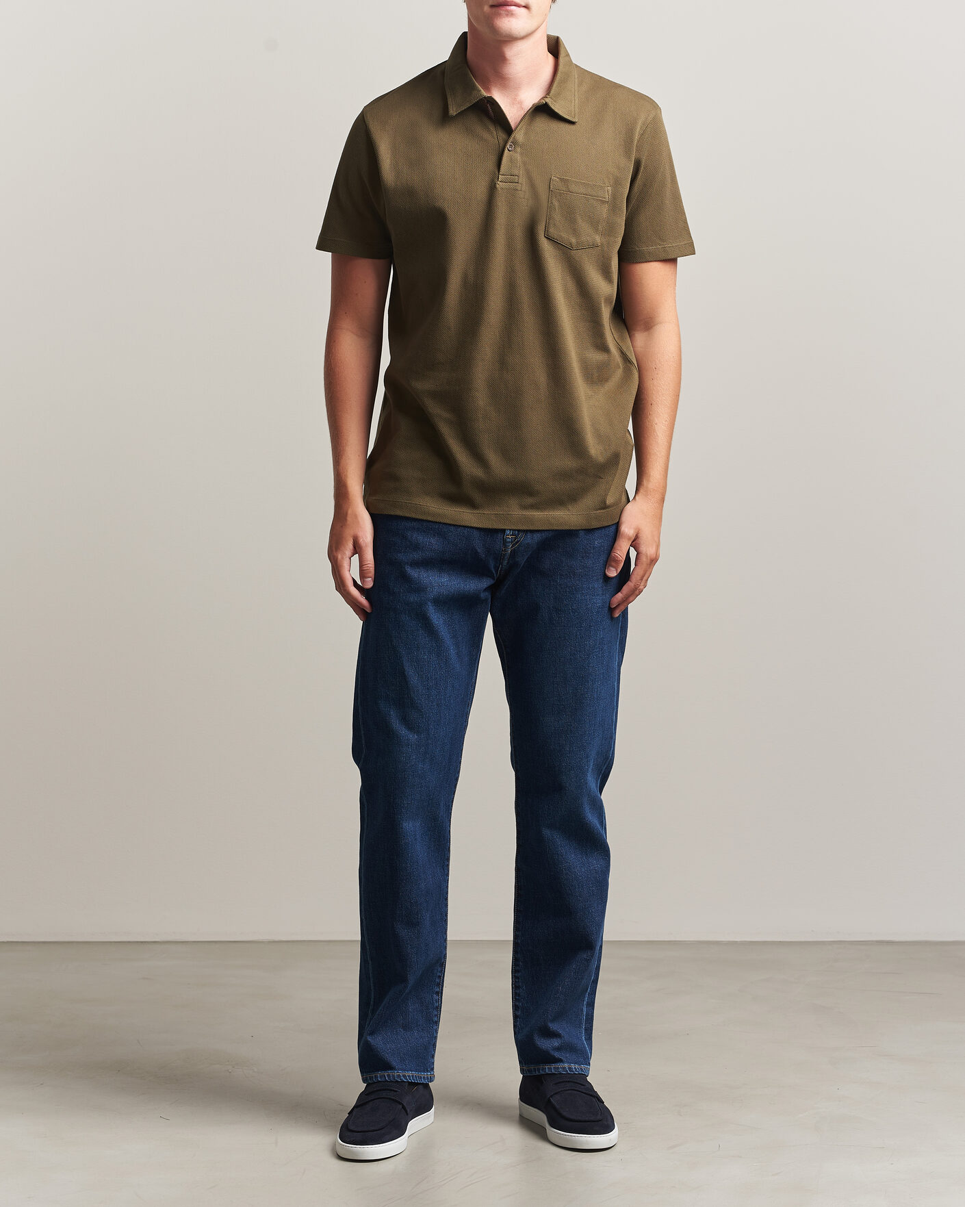 Heren | Polo's | Sunspel | Riviera Polo Shirt Loden Green