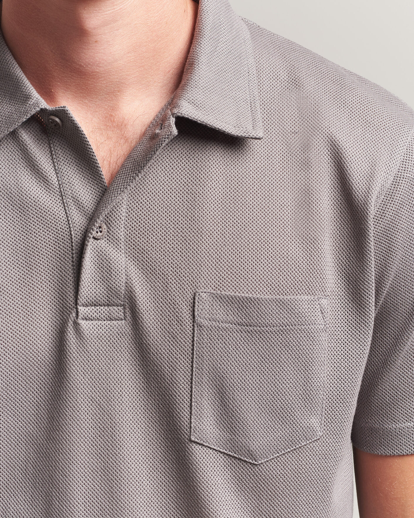 Heren | Polo's | Sunspel | Riviera Polo Shirt Smoke Grey