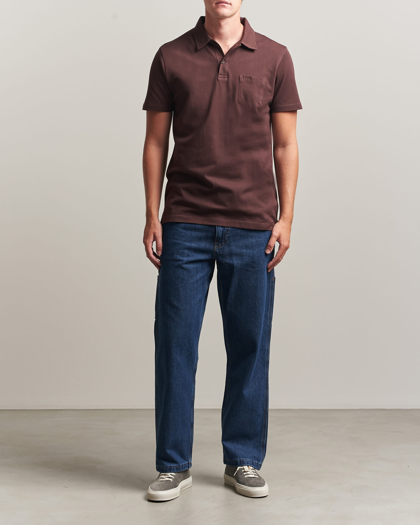Heren | Polo's | Sunspel | Riviera Polo Shirt Dark Brown