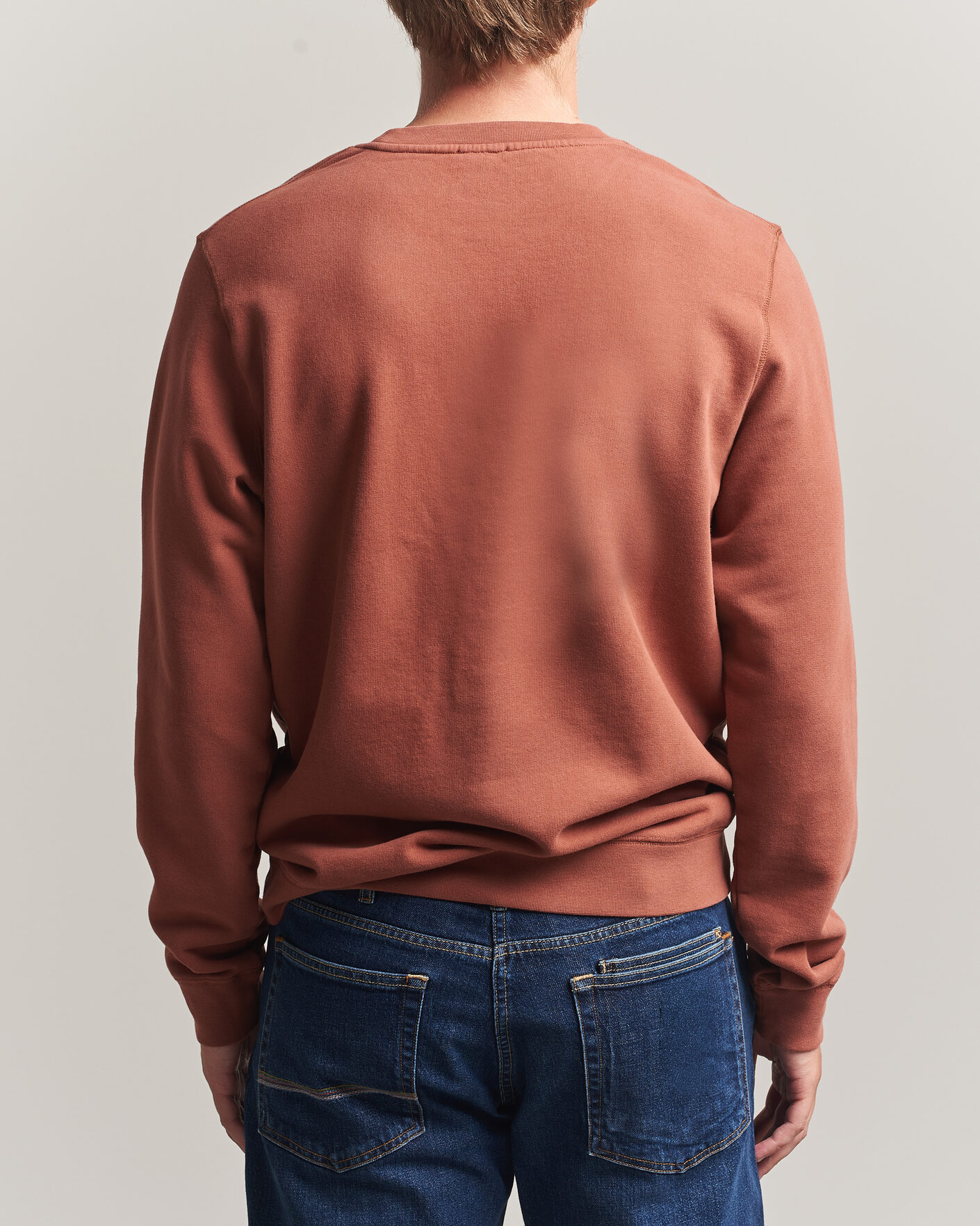 Heren | Truien | Sunspel | Loopback Sweatshirt Dark Tabacco
