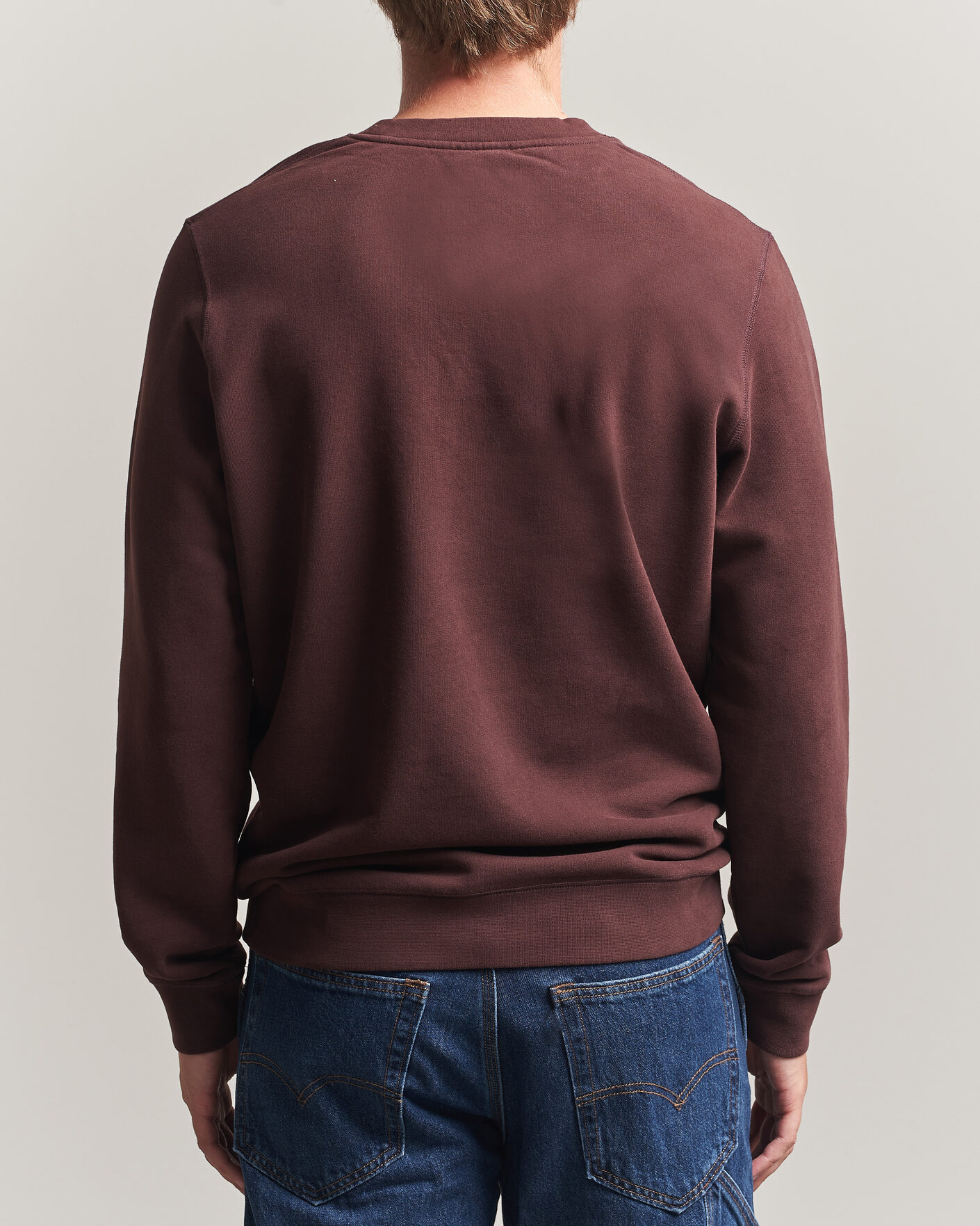 Heren | Truien | Sunspel | Loopback Sweatshirt Dark Brown