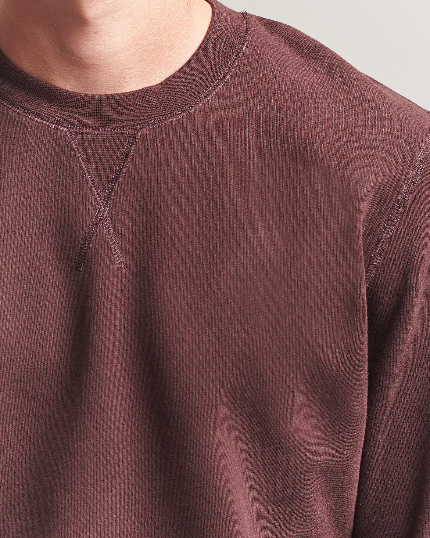 Heren | Truien | Sunspel | Loopback Sweatshirt Dark Brown